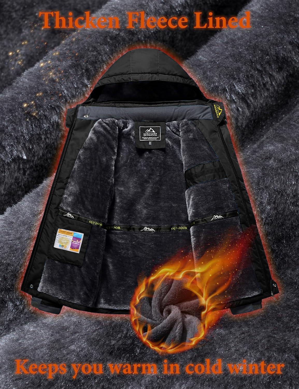 Detalle de MAGCOMSEN Men's Waterproof Skiing Jacket