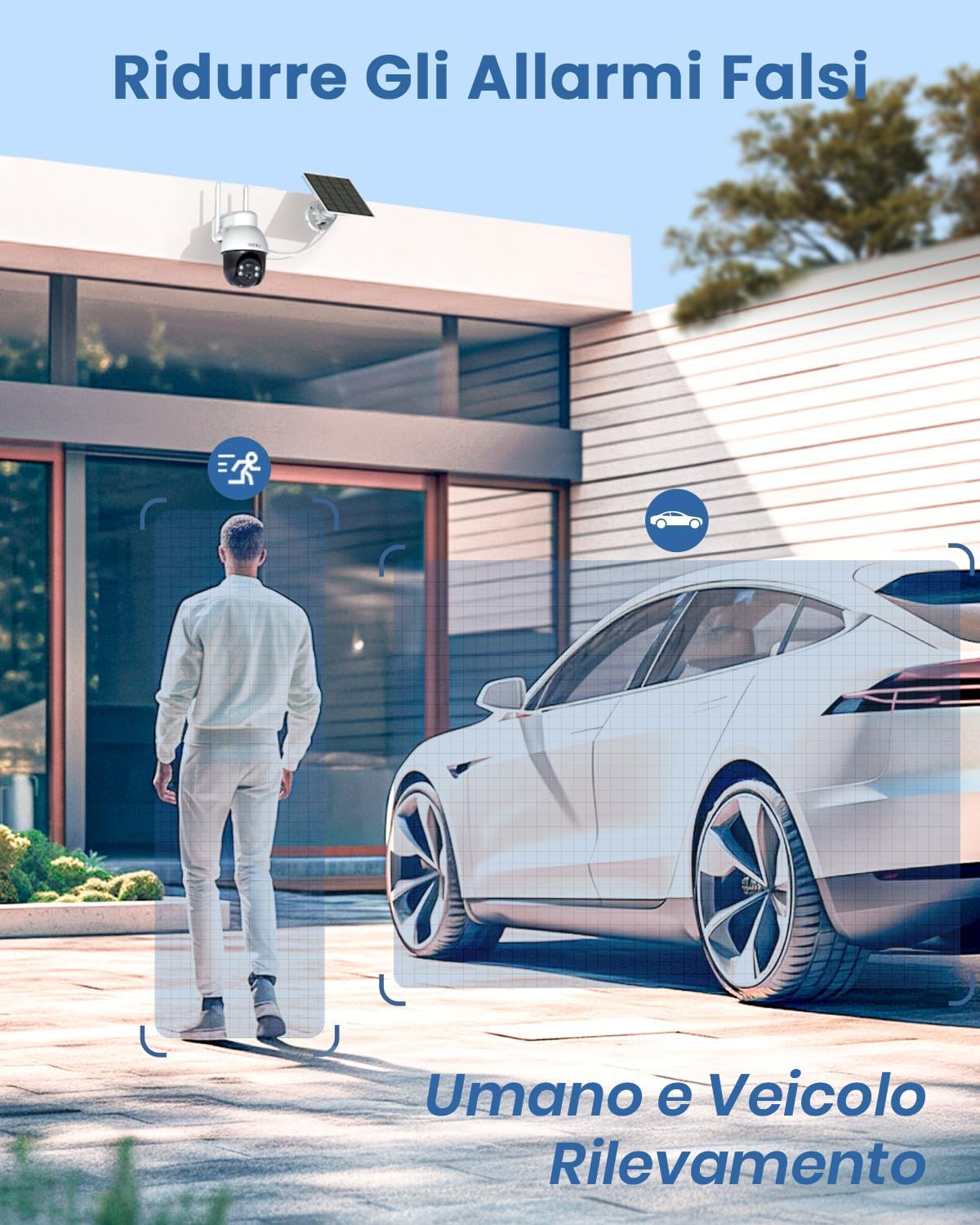 Thumbnail 4 de aosu 3K Telecamera WiFi Esterno Senza Fili con pannello solare, 360° e PIR