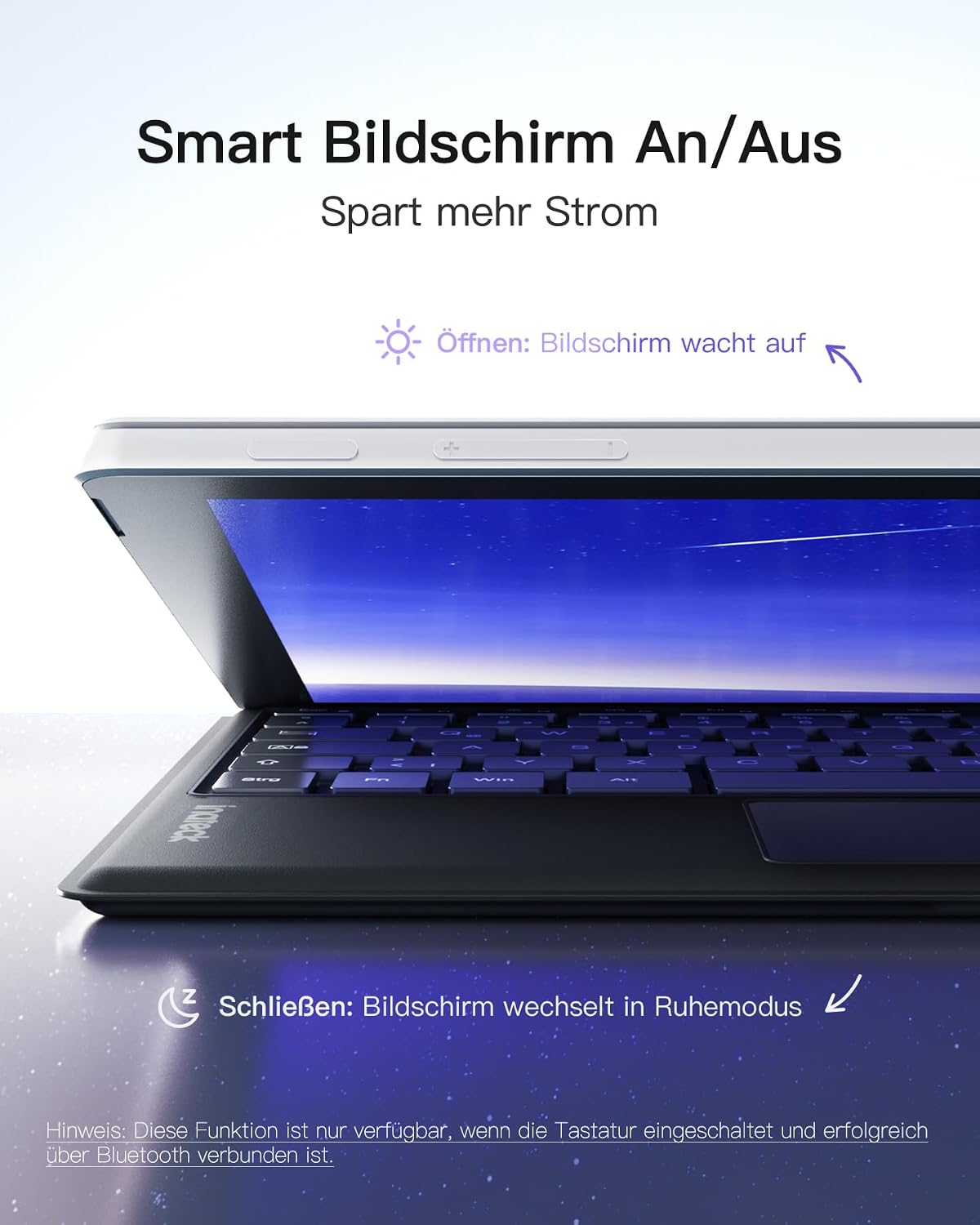 Detalle 2 de Inateck Surface Pro 7 Tastatur 7‑Farbenbeleuchtung