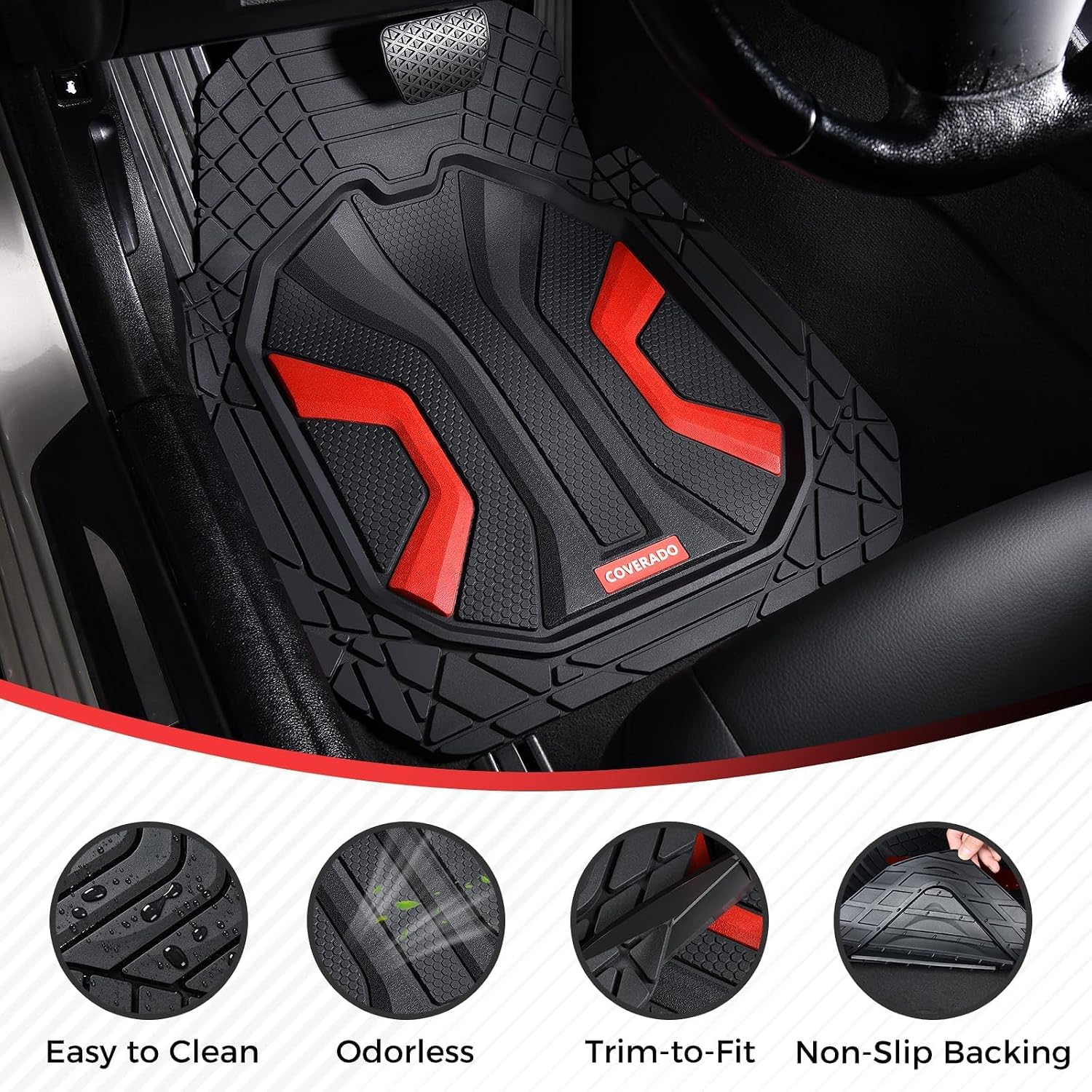 Detalle 2 de Coverado Car Floor Mats 3-Piece Set