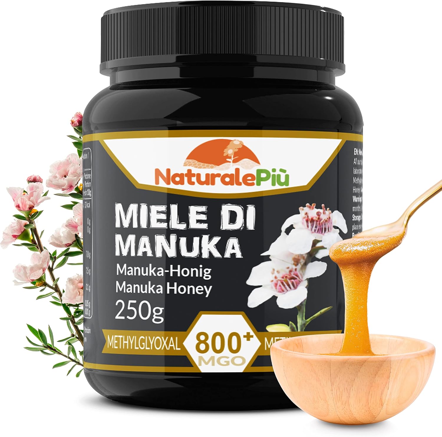 NaturalePiù Miele di Manuka 800+ MGO (250 g) dalla Nuova Zelanda