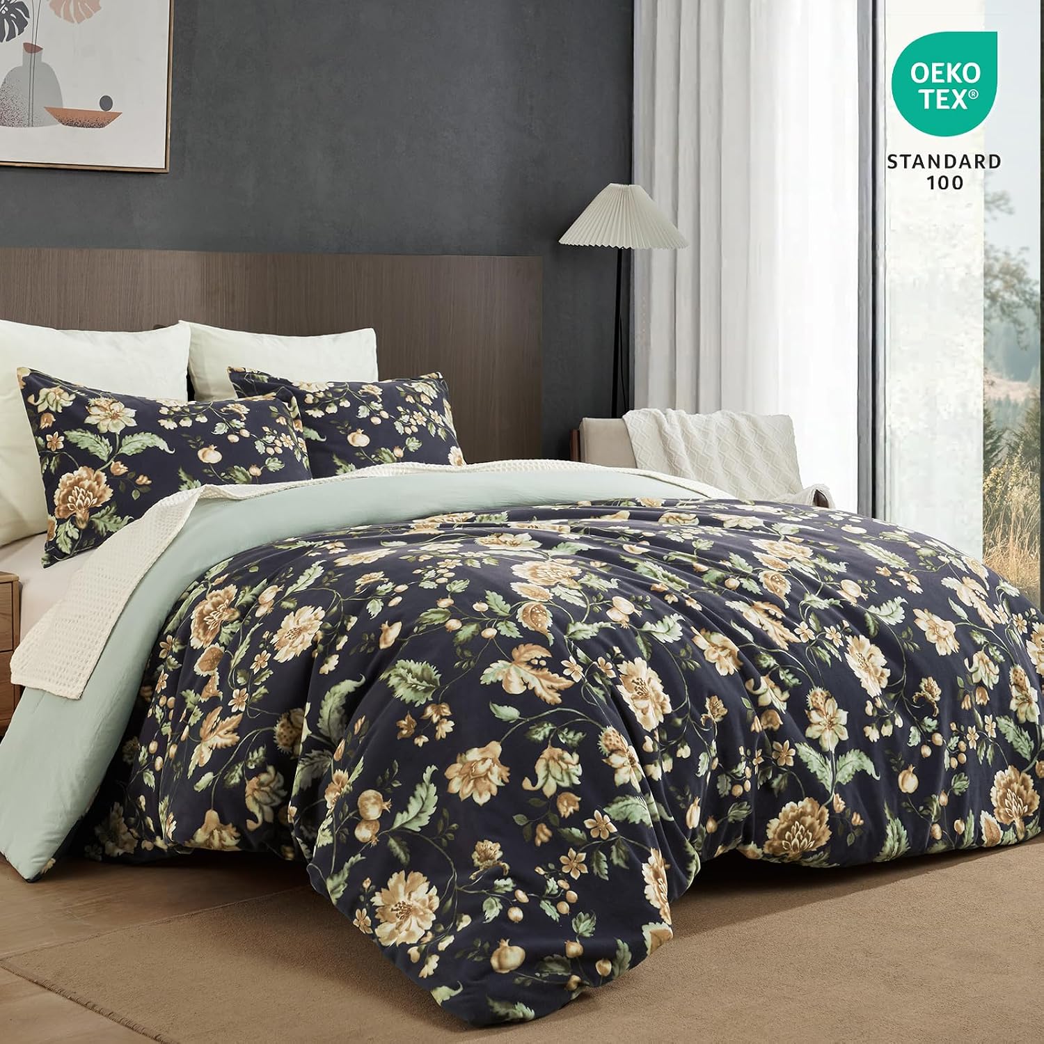 Detalle 1 de PHF Velvet Comforter Set Queen Size