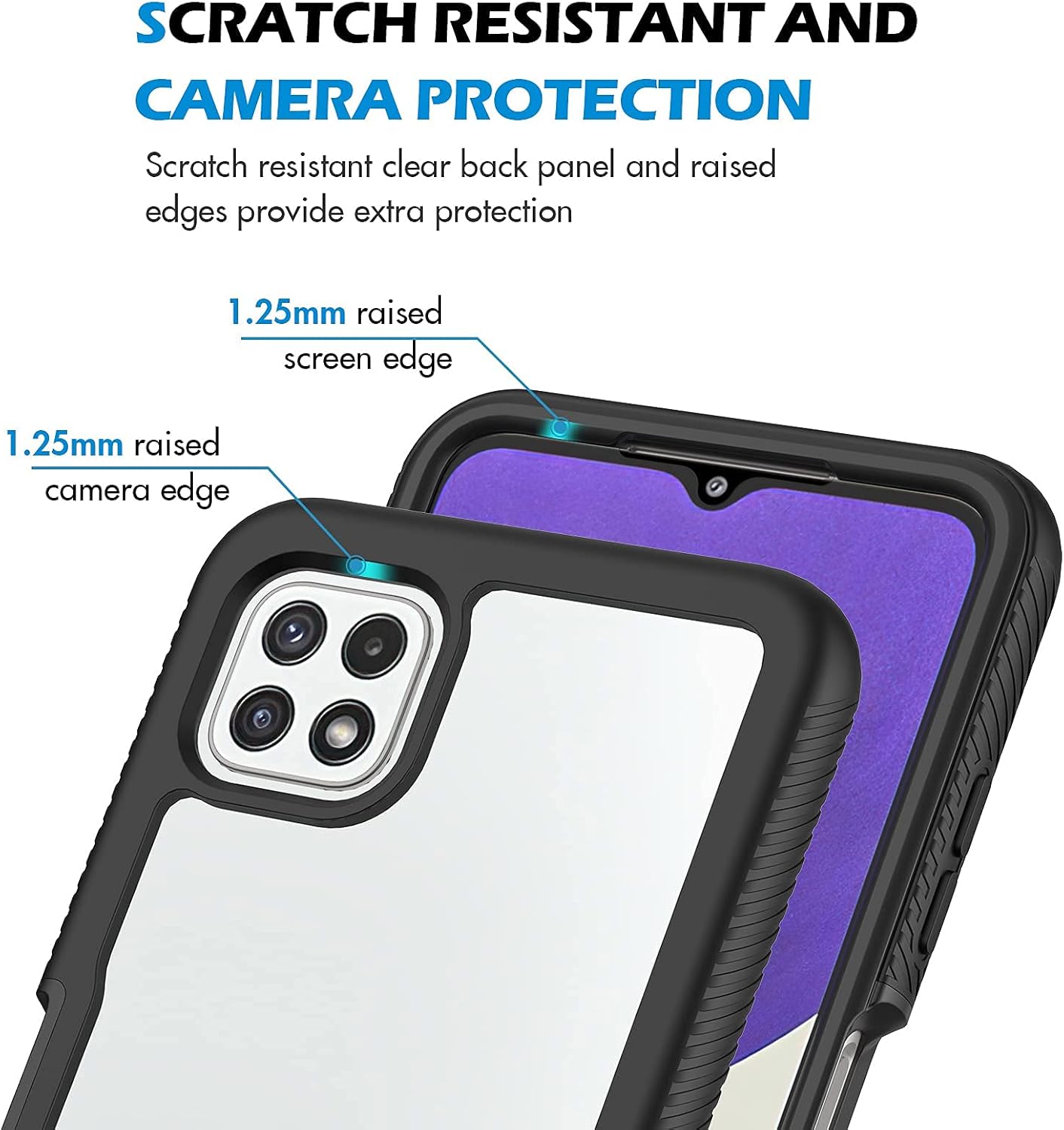 Thumbnail 2 de CENHUFO 360° Protective Case with Built-in Screen Protector for Samsung Galaxy A22 5G (Black)