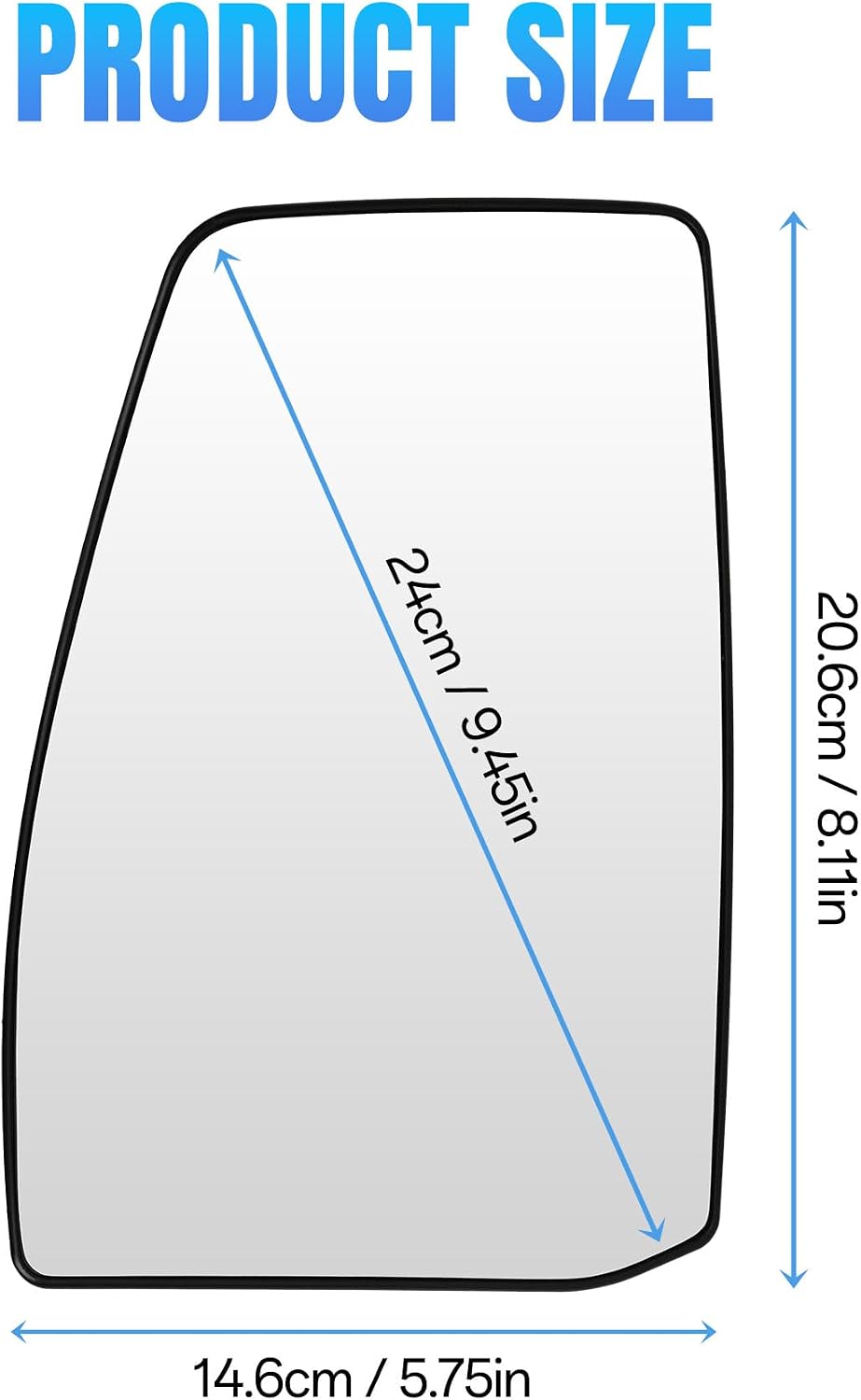 Detalle de Convitex Heated Left Wing Mirror Upper Glass for Ford Transit Custom (2012 Onwards) – Convex with Backing Plate