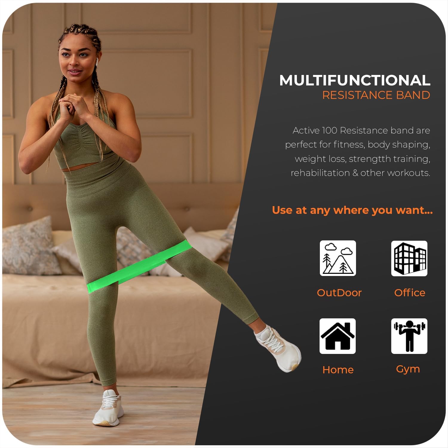 Thumbnail 2 de Active 100 Resistance Bands: Set of 5 Levels for Home Workouts