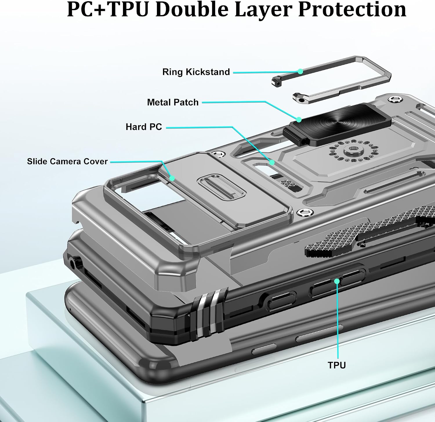 Detalle de Jshru Pixel 8 case with screen protector 2-pack