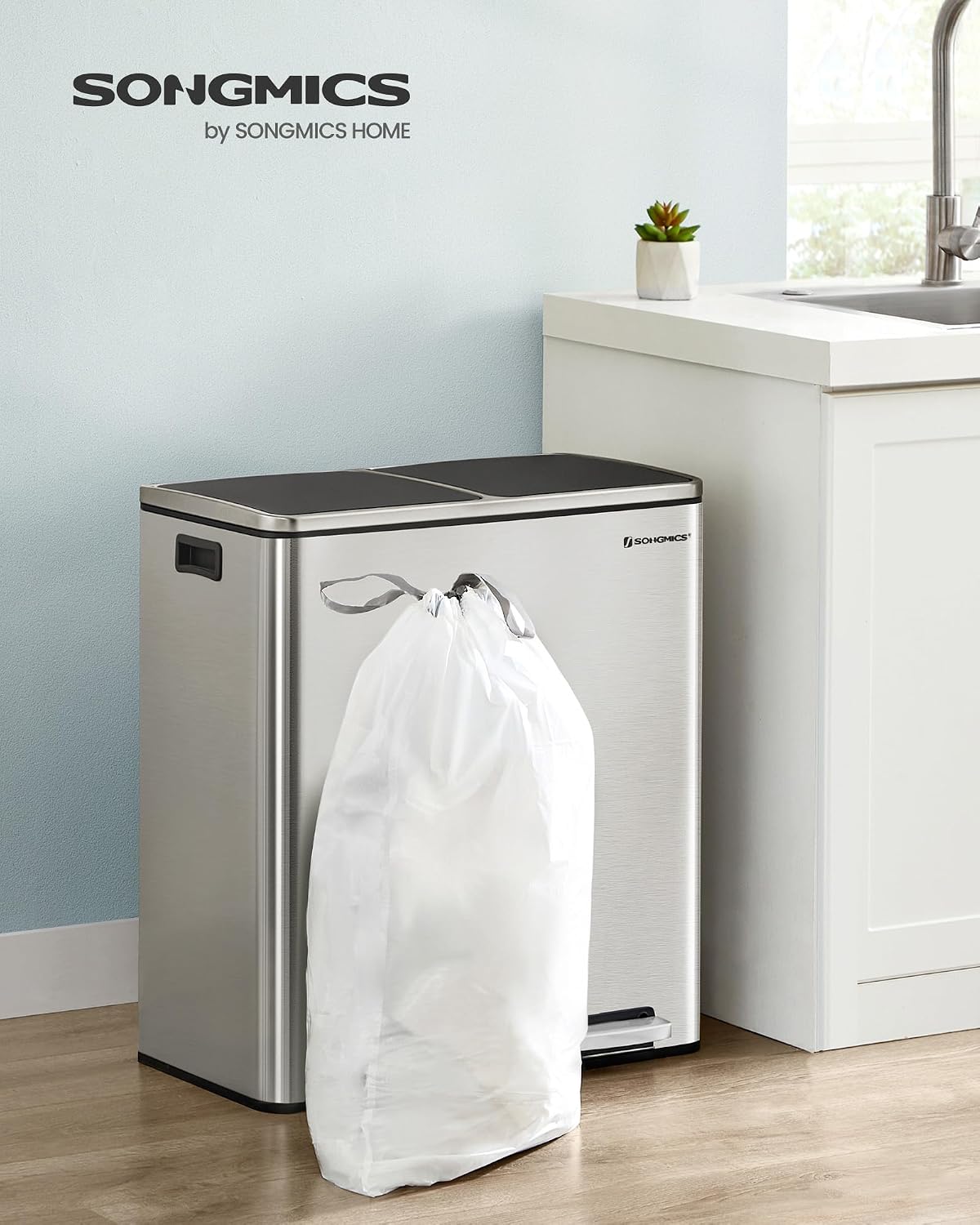 Detalle de SONGMICS LEOS Collection KRB30A02 30L Drawstring Bin Bags, 90 Pieces