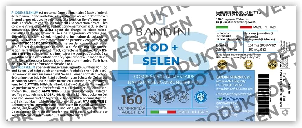 Thumbnail 6 de Bandini® Jod & Selen Hochdosiert – 160 Tabletten, 80 Tage Vorrat