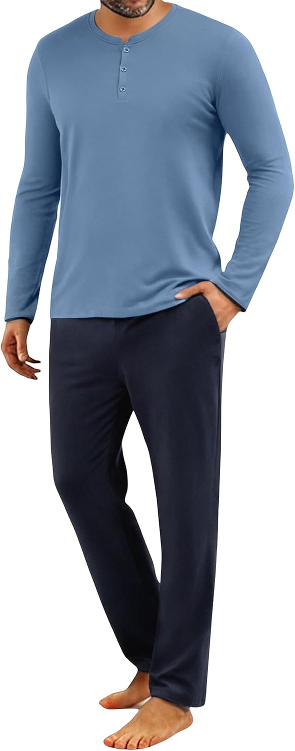 Thumbnail 6 de Uniexcosm Pyjama Homme Hiver en Coton — Ensemble 2 pièces à boutons
