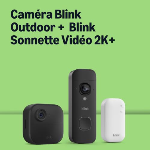 Detalle 2 de Blink Outdoor 4 + Sonnette vidéo 2K+ sans fil (nouvelle génération) – Noir, avec module de synchronisation inclus