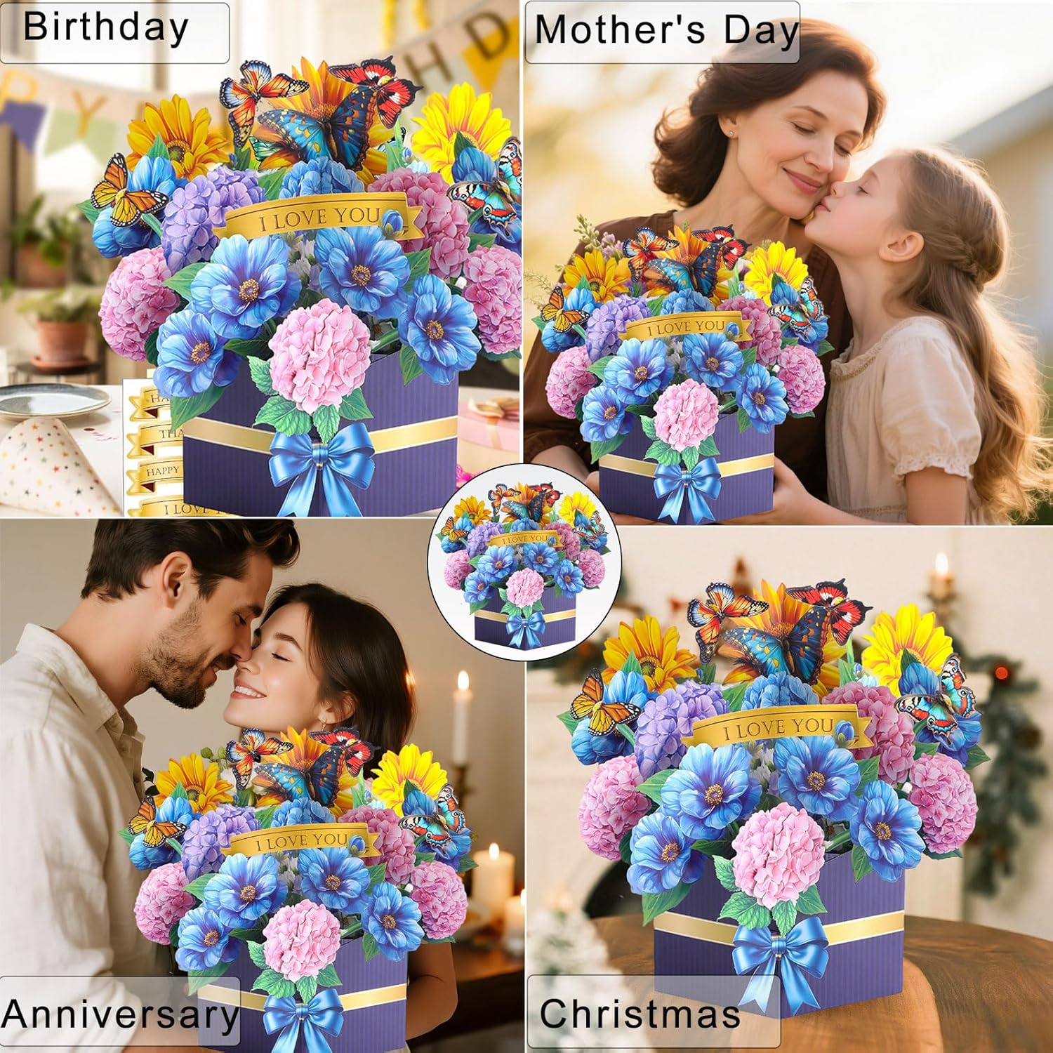 Thumbnail 6 de Joybble 3D Flower Pop Up Birthday Cards for Women – Personalised Floral Cards with Envelope