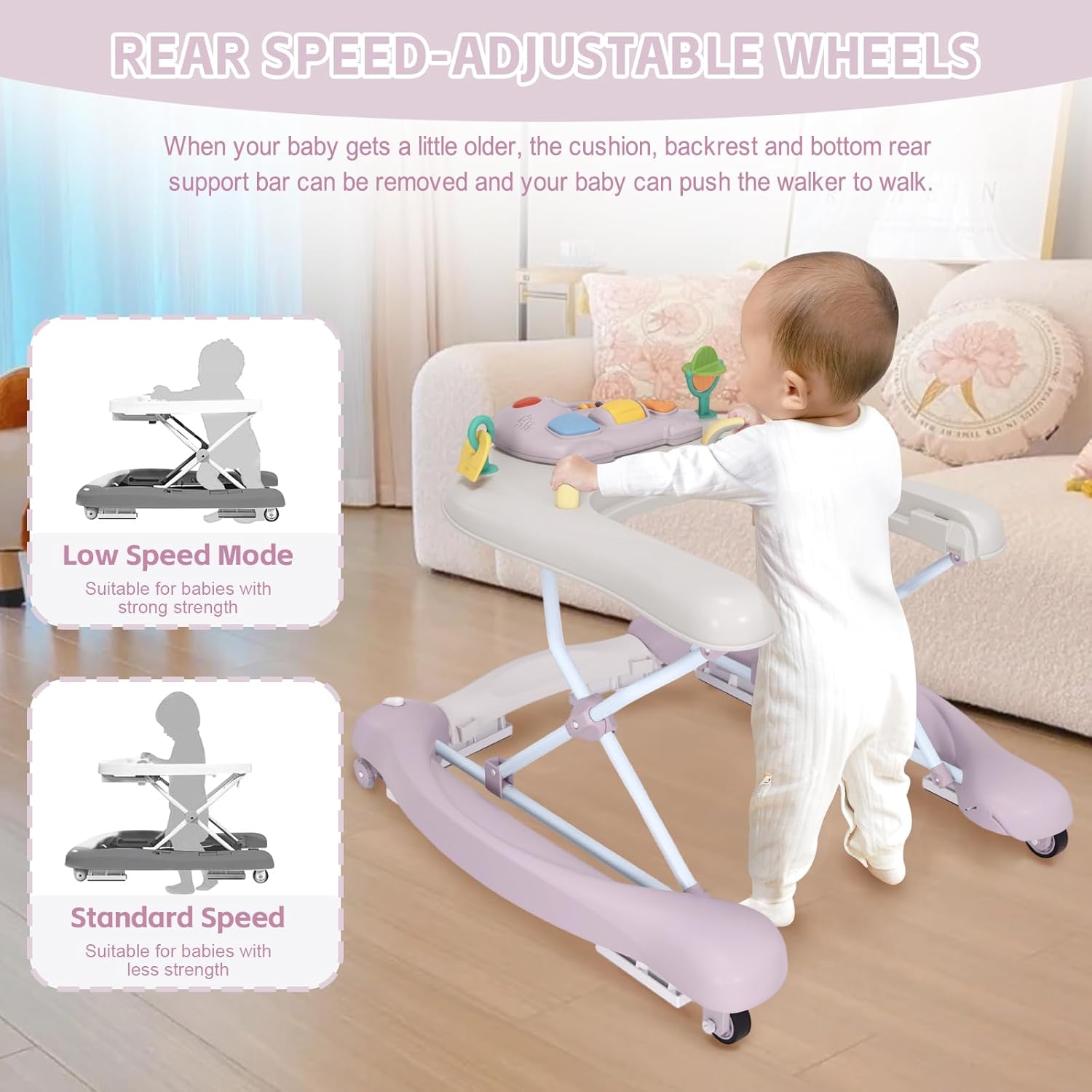 Thumbnail 3 de 5-in-1 Foldable Baby Walker for 6-18 Months