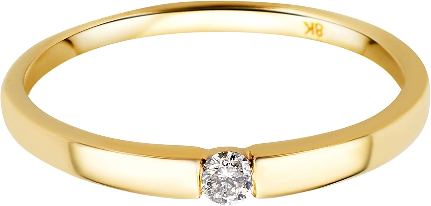 Detalle 2 de OROVI anello donna Oro 8Kt con Diamante 0,05 ct
