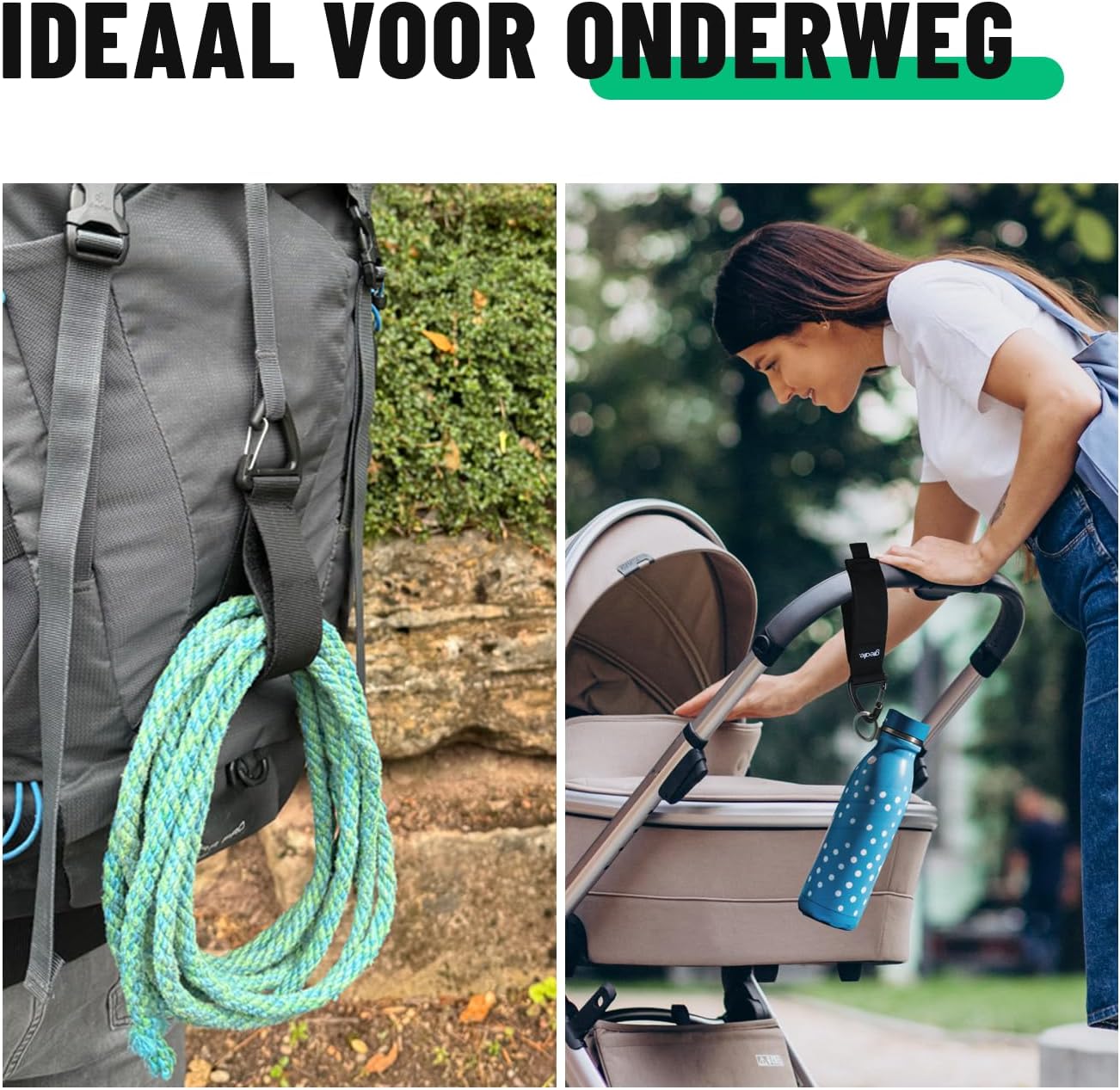 Detalle de greate 601000-6 kabelorganizers, set van 6 met klittenband en draagvermogen tot 22 kg