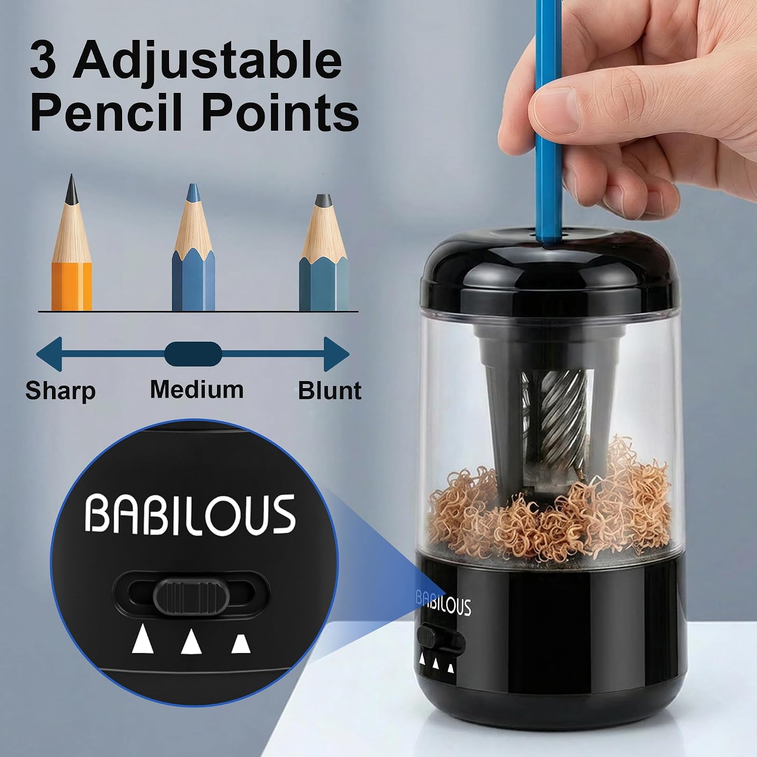 Thumbnail 3 de Babilous Electric Pencil Sharpener, USB-C Rechargeable
