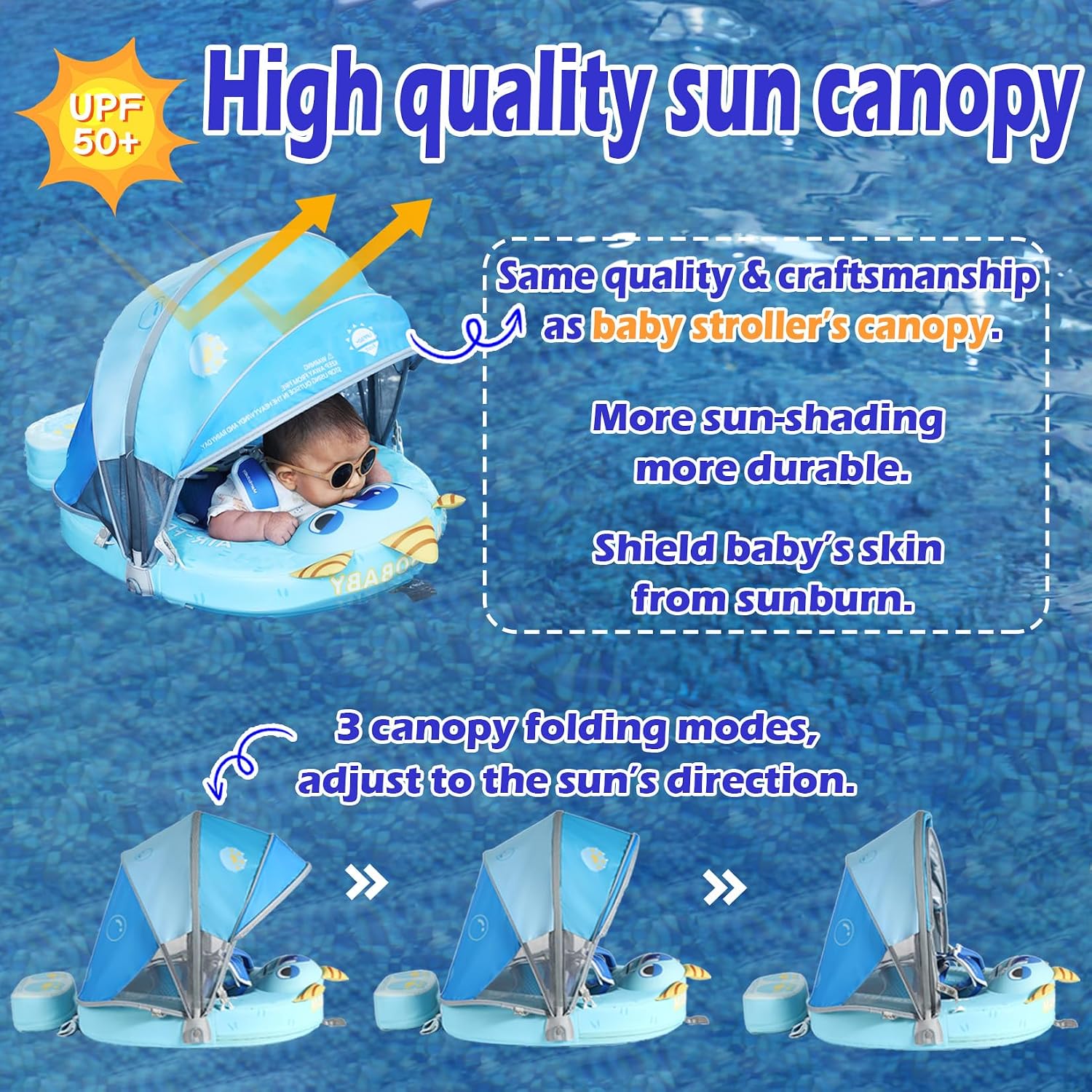 Thumbnail 5 de Mambobaby Float with Canopy: Non-Inflatable Swim Trainer for 3–24 Months