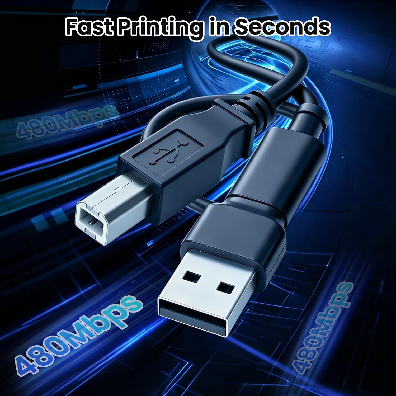 Thumbnail 3 de EGK 2 in 1 USB C to USB B Cable for Printer & External Drive, 6.5 ft