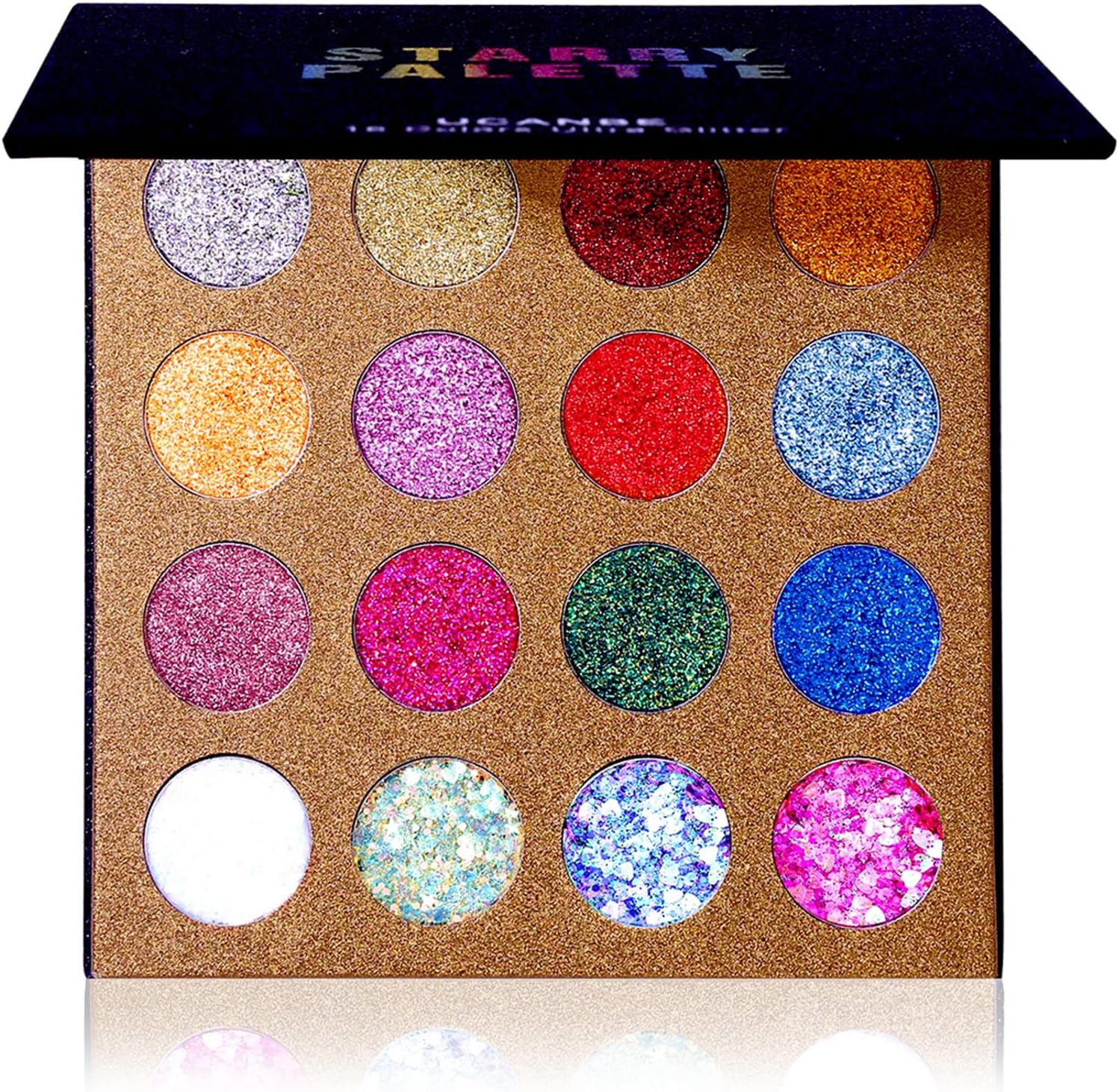 Detalle de UCANBE STUB037 Starry Glitter Eyeshadow Palette, 16 Colours