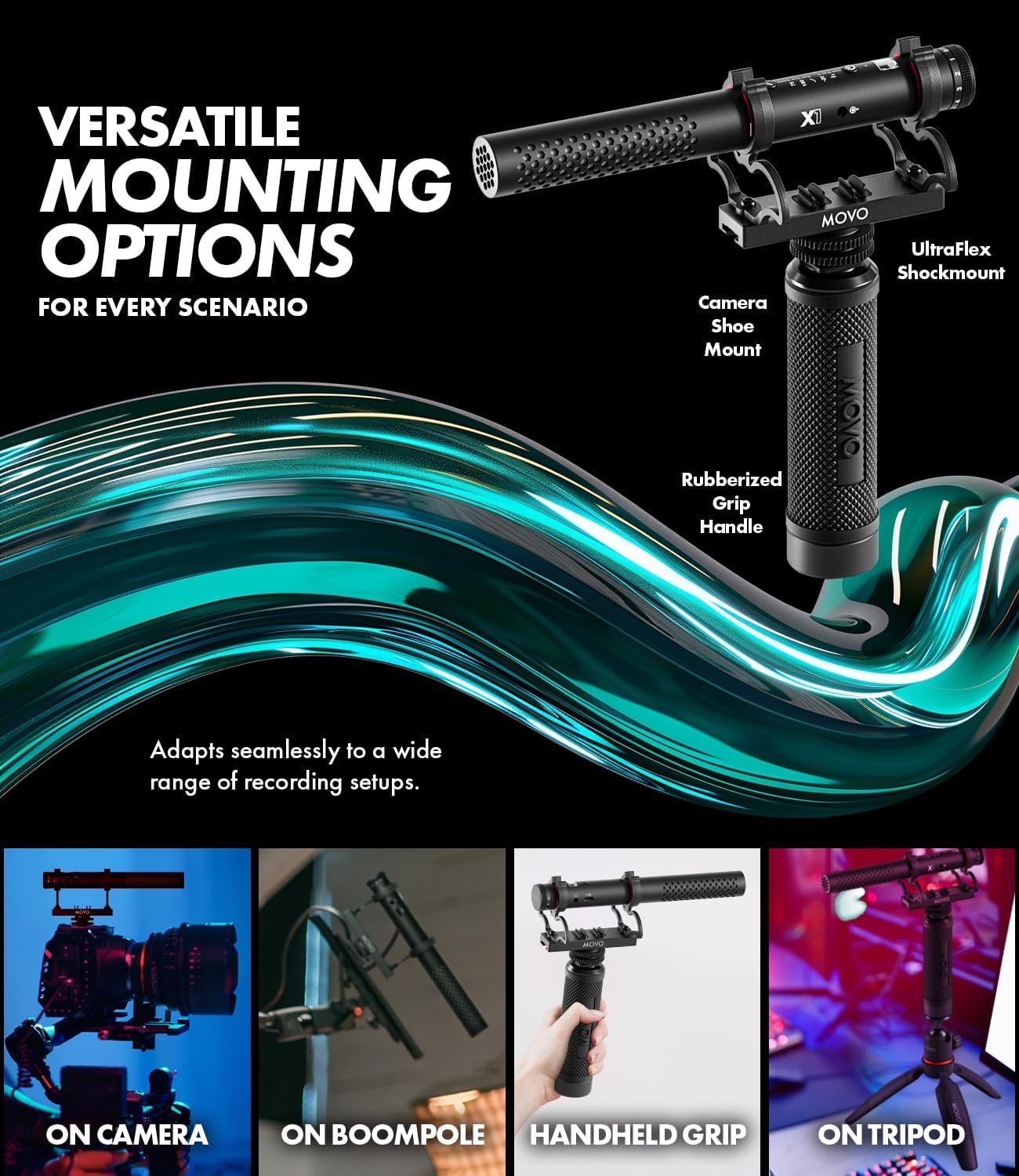 Thumbnail 6 de Movo X1 Supercardioid Shotgun Microphone: a versatile on-camera AI for pro audio