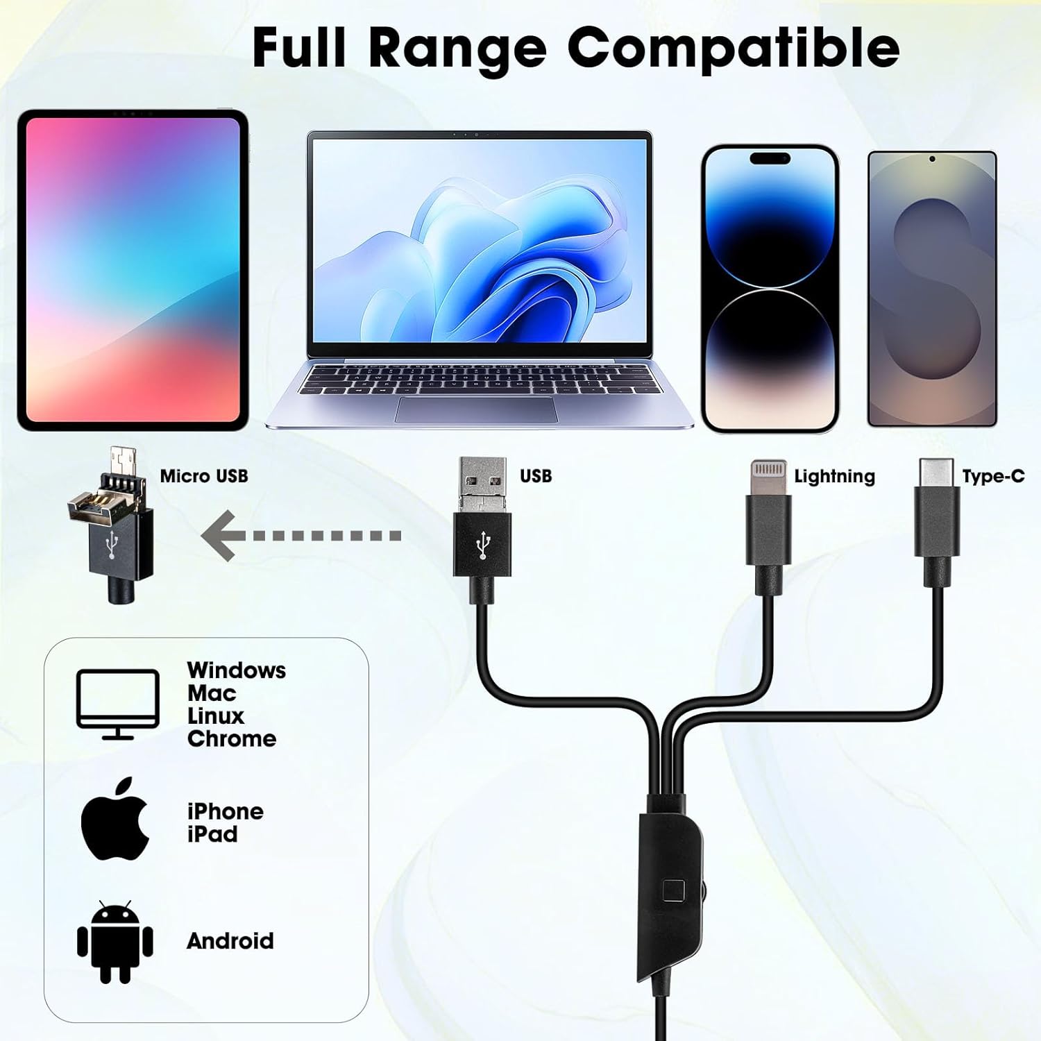 Detalle de Ninyoon microscopio digitale USB 1080P (50–1000X) per iPhone, iPad, Android e PC