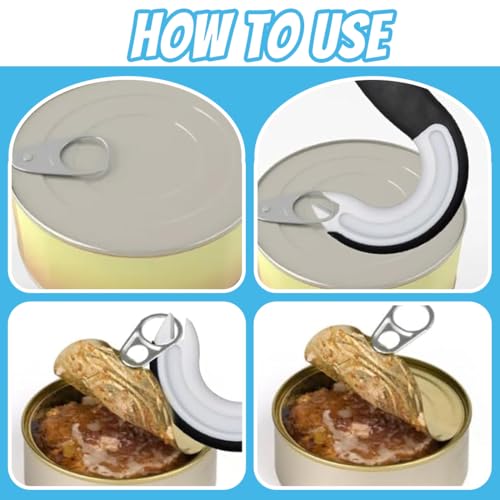 Detalle de JRYXDS Apriscatole 2 Pezzi – Apriscatole Ad Anello Easy Pull per Cucina, Ristorante e Famiglia