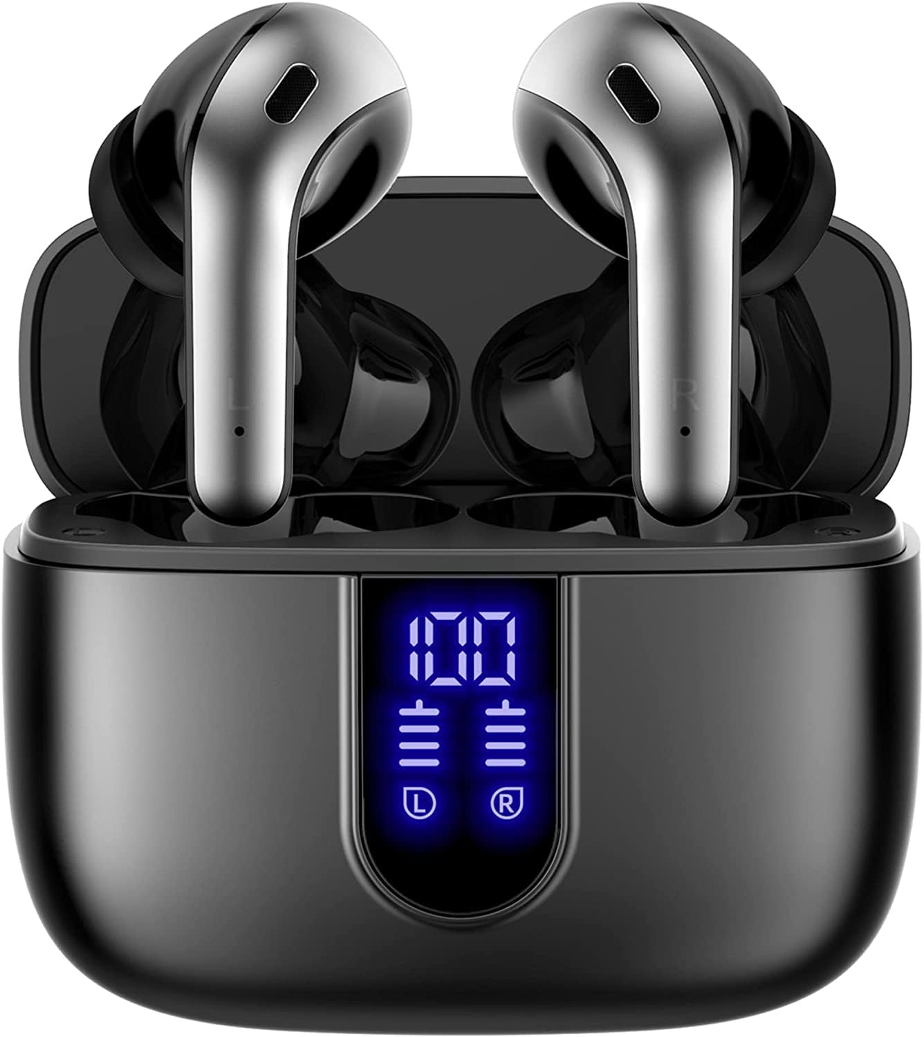 Detalle de TAGRY X08 True Wireless Earbuds: 60-Hour Playback, LED Power Display, and IPX5 Sweatproof Convenience