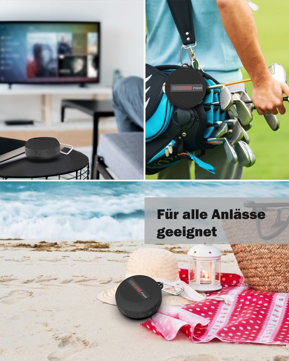 Thumbnail 5 de Inwa tragbarer Bluetooth-Fahrradlautsprecher mit Display, IPX7 und Freisprechfunktion