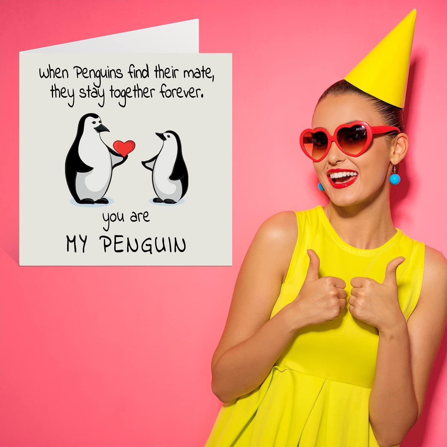 Detalle 2 de You Are My Penguin anniversary card, 5.7 x 5.7 inch