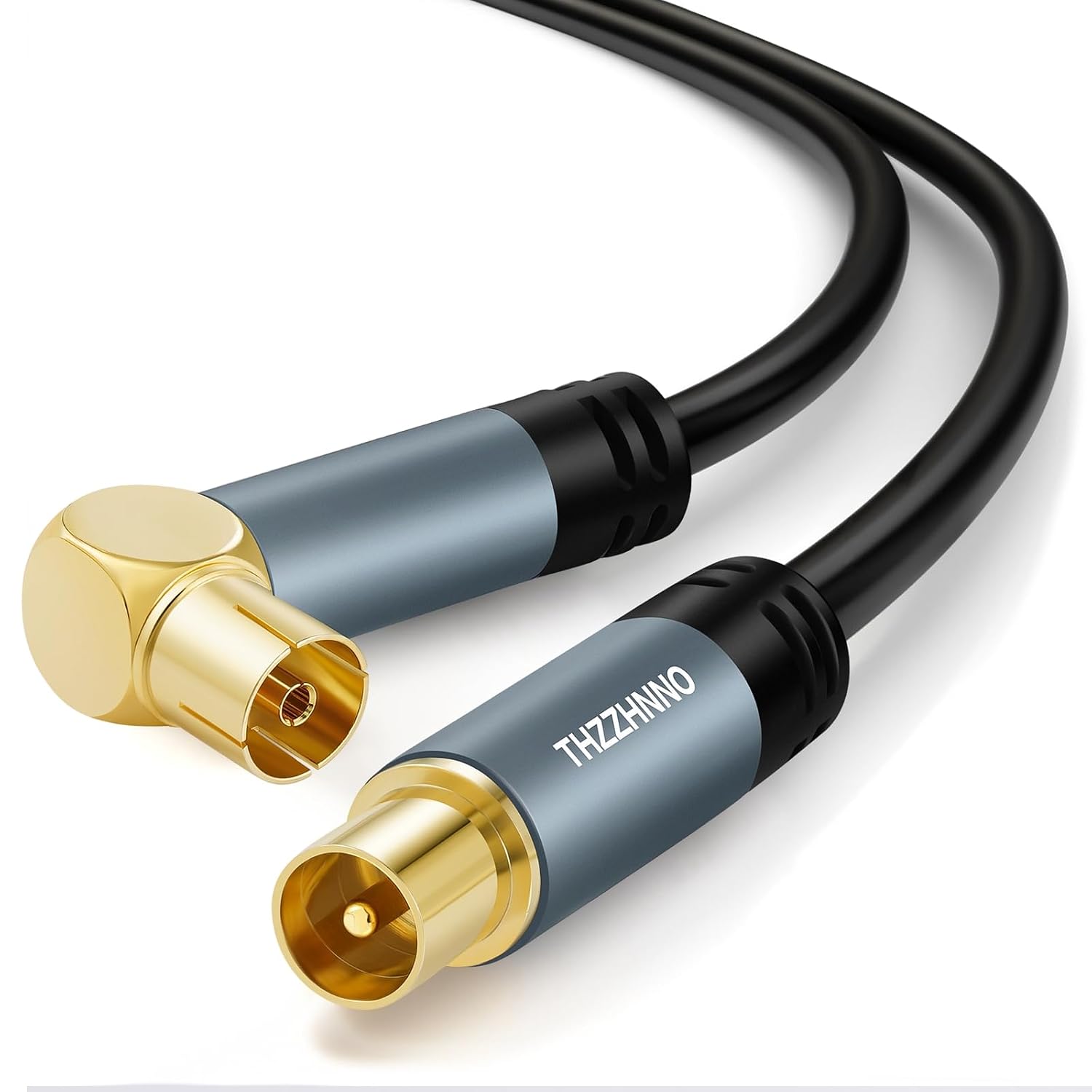 Detalle de Thzzhnno 90° Winkel RG6 Koaxialkabel 7,5 m – vergoldete Stecker, HDTV-Kompatibilität