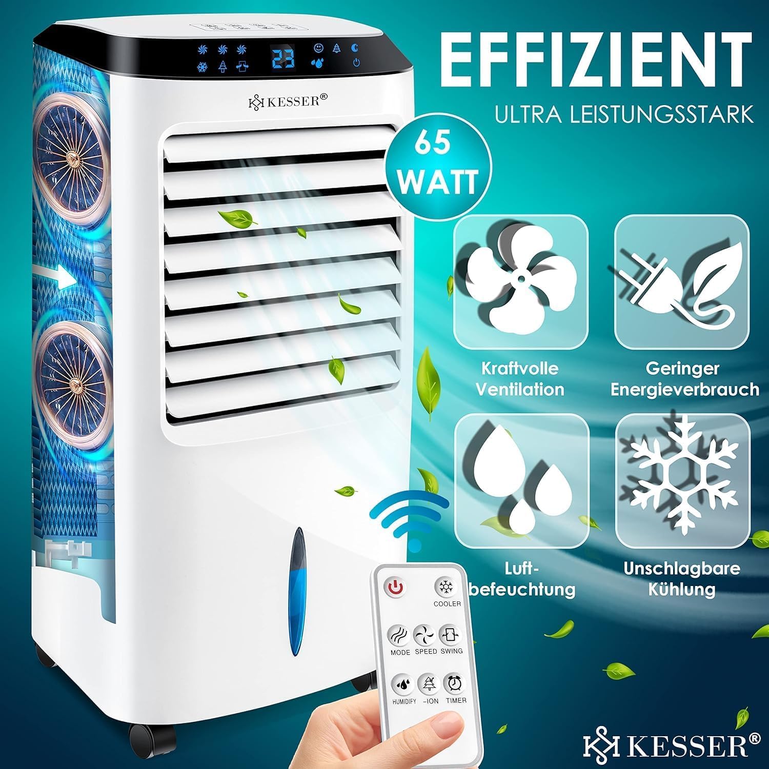 Detalle de KESSER® Mobile Klimaanlage 4in1 Luftkühler – vielseitig, flexibel und ohne Abluftschlauch