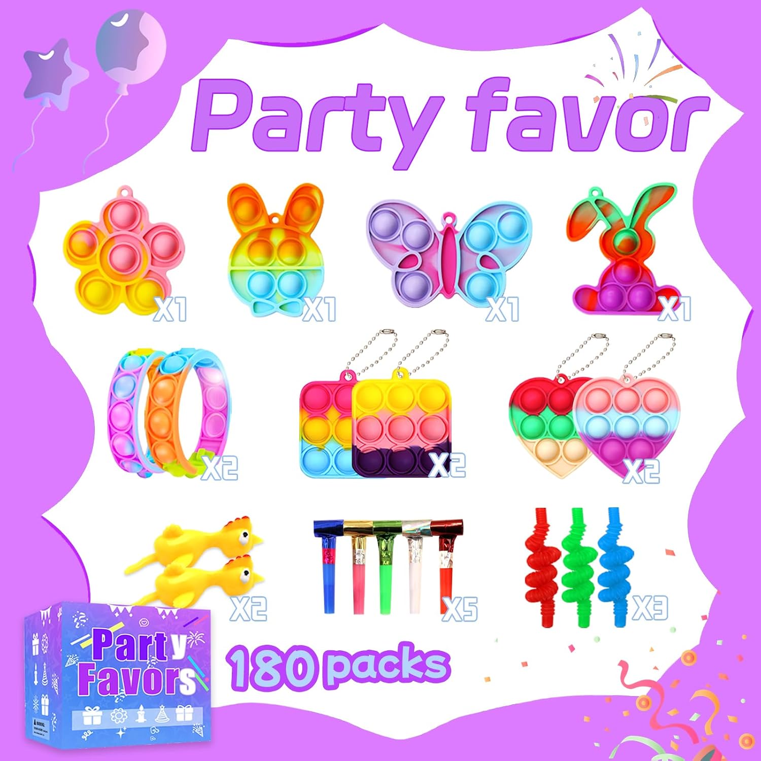 Thumbnail 1 de Wuridiwa Party Favor Set, 180 Pieces