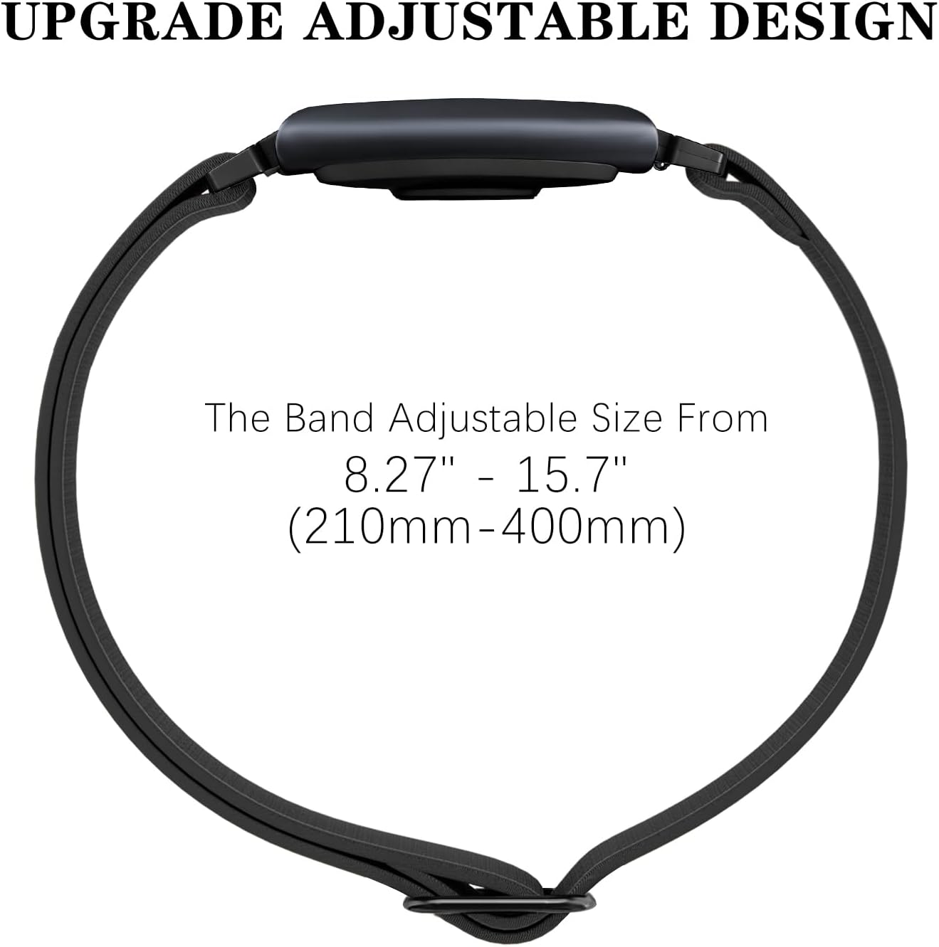 Detalle de Bolesi 22mm 伸縮ナイロン製アームバンド Amazfit Helio対応 38cm ブラック