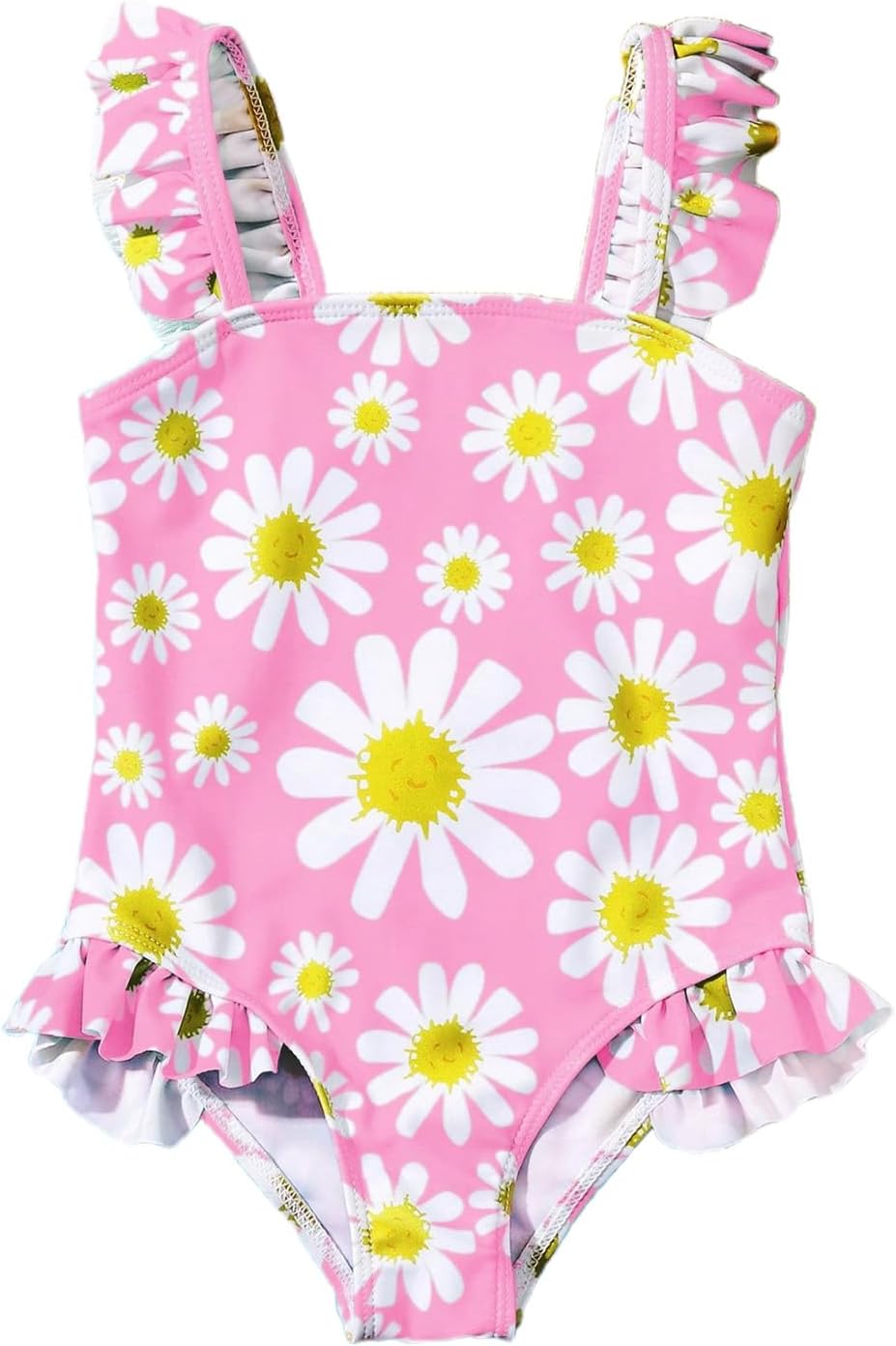 Thumbnail 6 de JiAmy Girls' Flower Print Ruffle Sleeveless One-Piece Swimsuit (12m–8y)