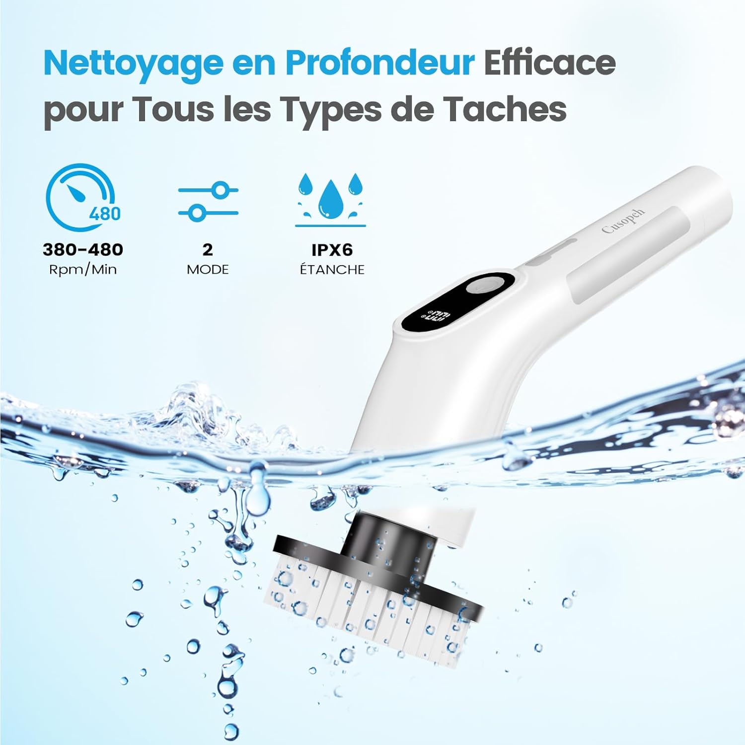 Detalle 2 de Brosse rotative 8 tĂŞtes 2000 mAh đź§˝
