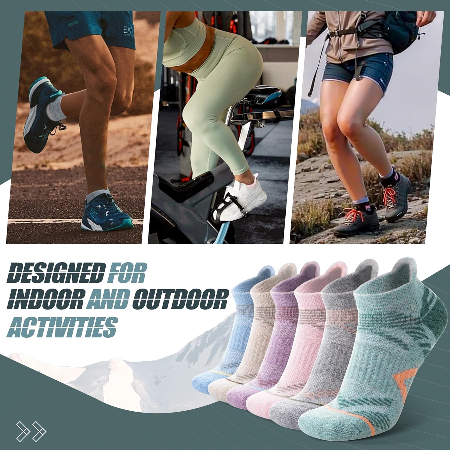 Thumbnail 5 de ANTSANG Merino Wool Ankle Hiking Socks 6 pairs