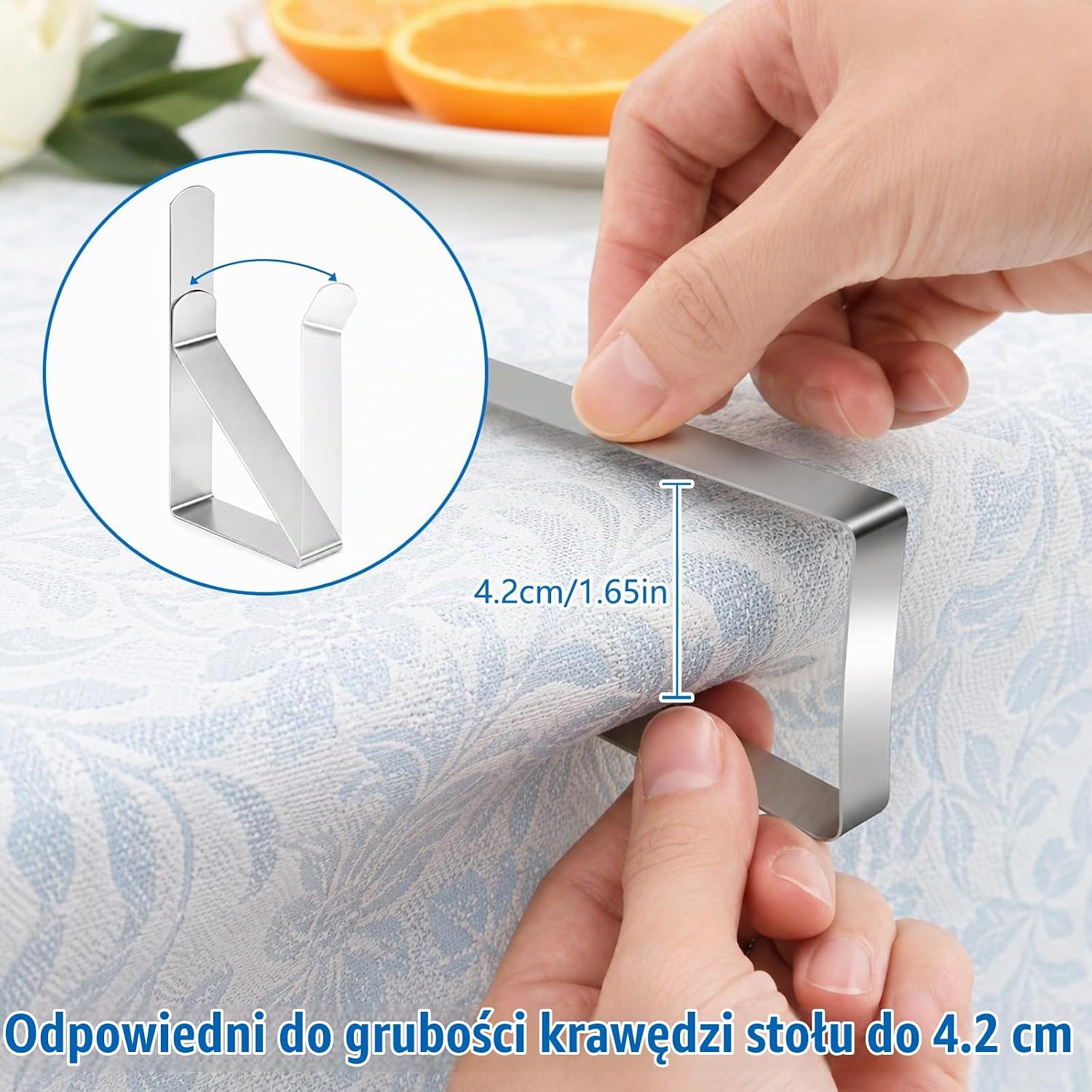 Thumbnail 3 de Amlif 011216 metalowe klamry do obrusów ze stali nierdzewnej 430, srebrne