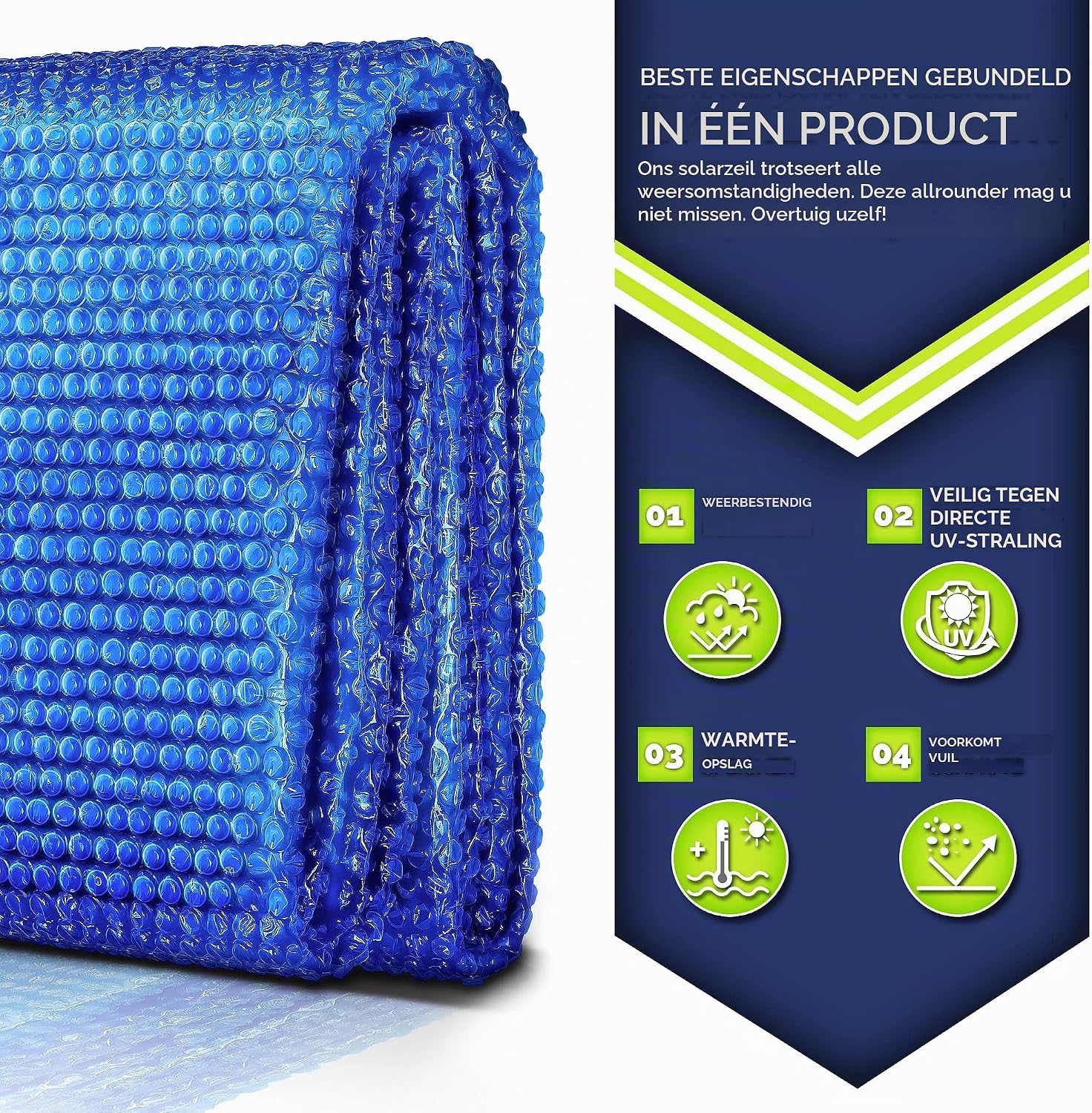 Detalle de tillvex TVPF zonnefolie voor zwembad, 120 µm, 700 x 400 cm, op maat te knippen