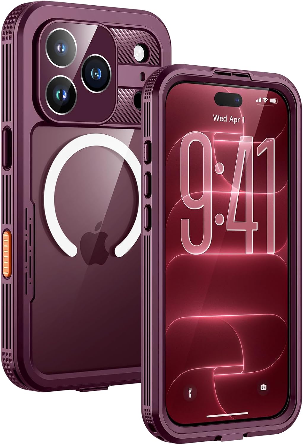Detalle de Lanhiem WP-ZS-I18PM-R Magnetic Waterproof Case for iPhone 17/18 Pro Max