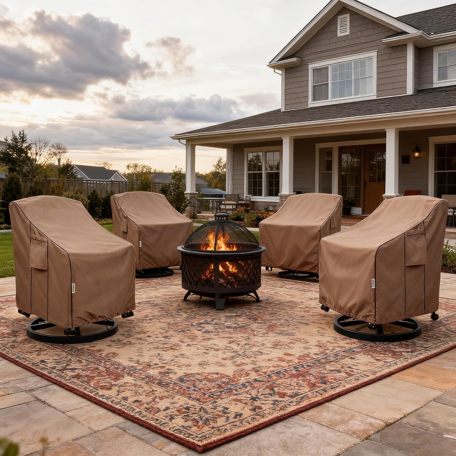 Thumbnail 6 de Hadisi patio chair covers, 4-pack waterproof 600D polyester, 30"W x 34"D x 36"H