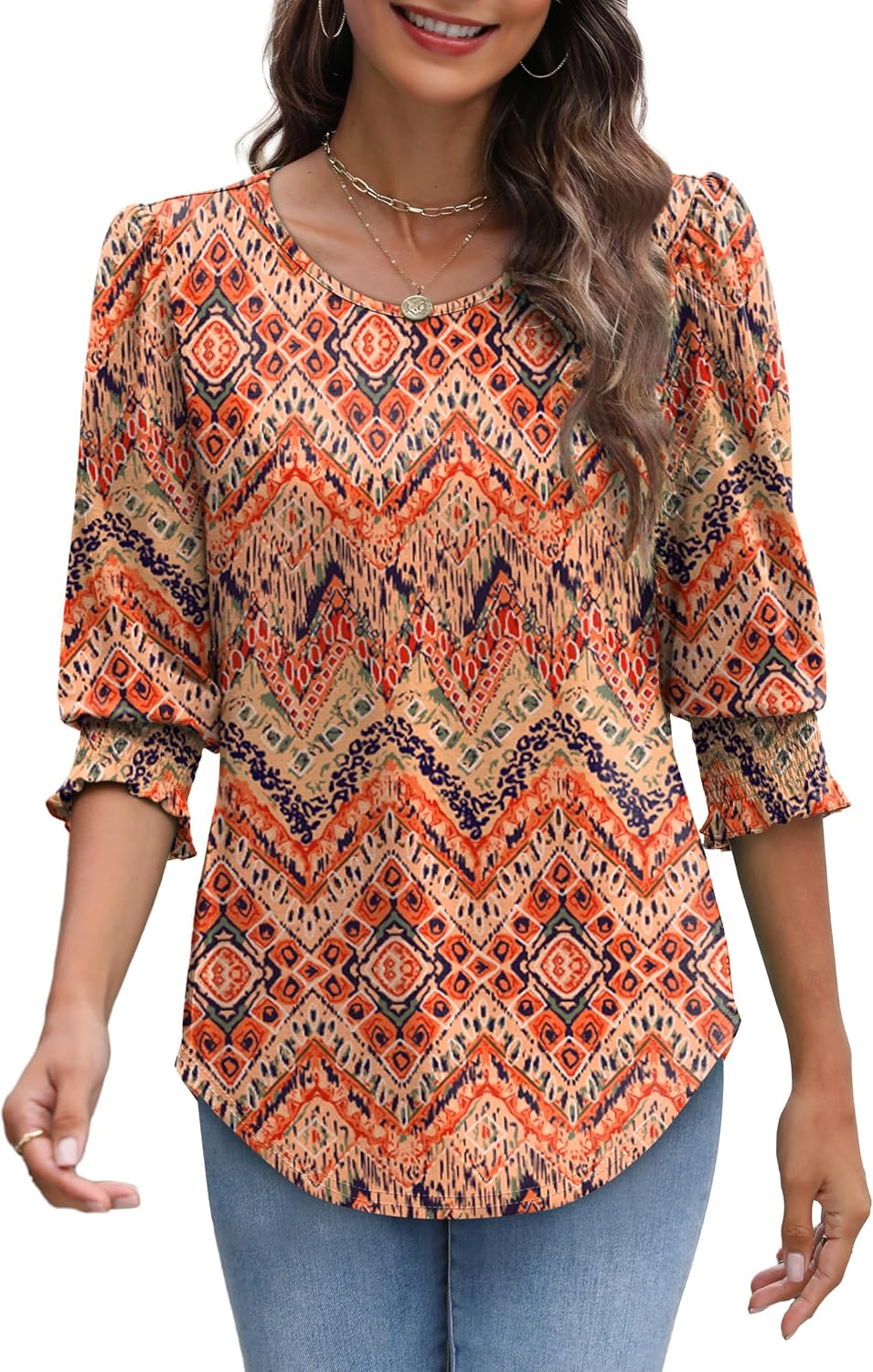 Detalle 2 de Aokosor 3/4 sleeve tunic tops for women
