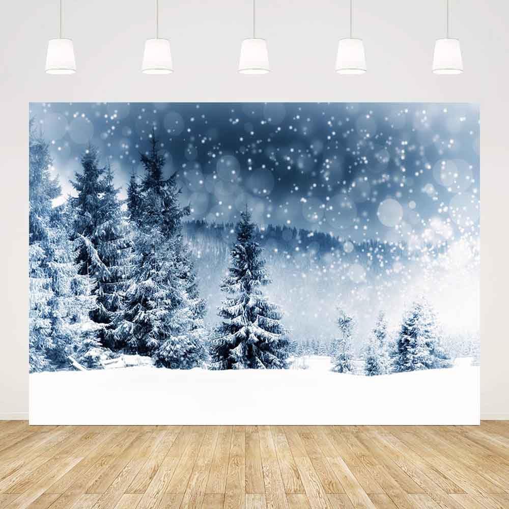 Detalle 2 de AIBIIN Winterlandschaft Fotohintergrund 2,1×1,5 m 🎄