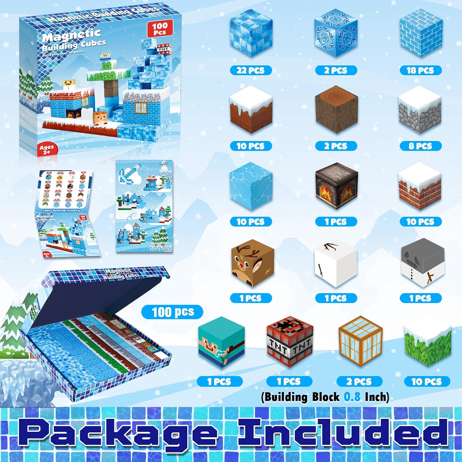 Detalle 2 de ToyUnited Magnetic Building Blocks 100-Piece Set