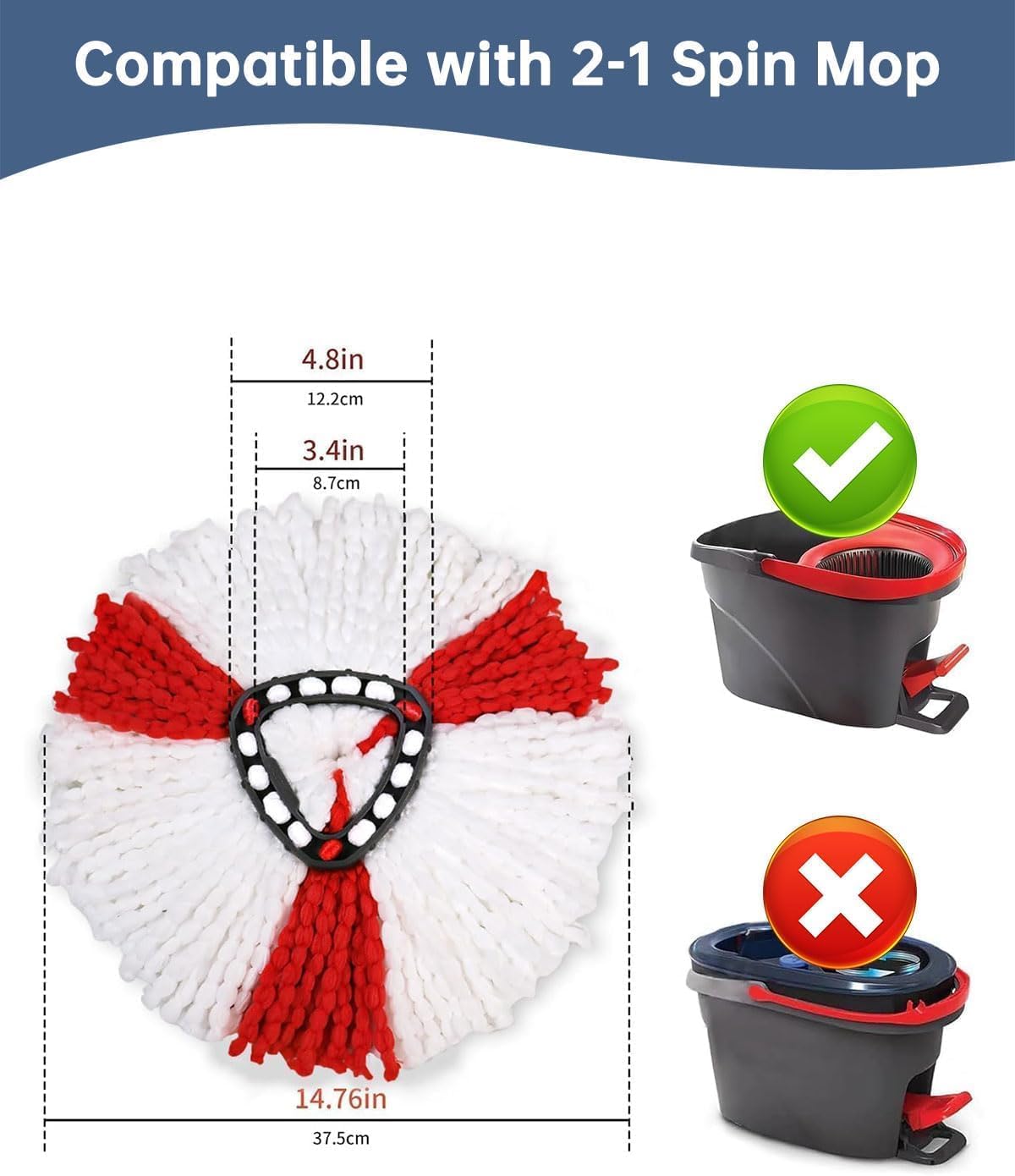 Thumbnail 1 de XINSHIKEJI 3-Pack Mop Heads for Vileda