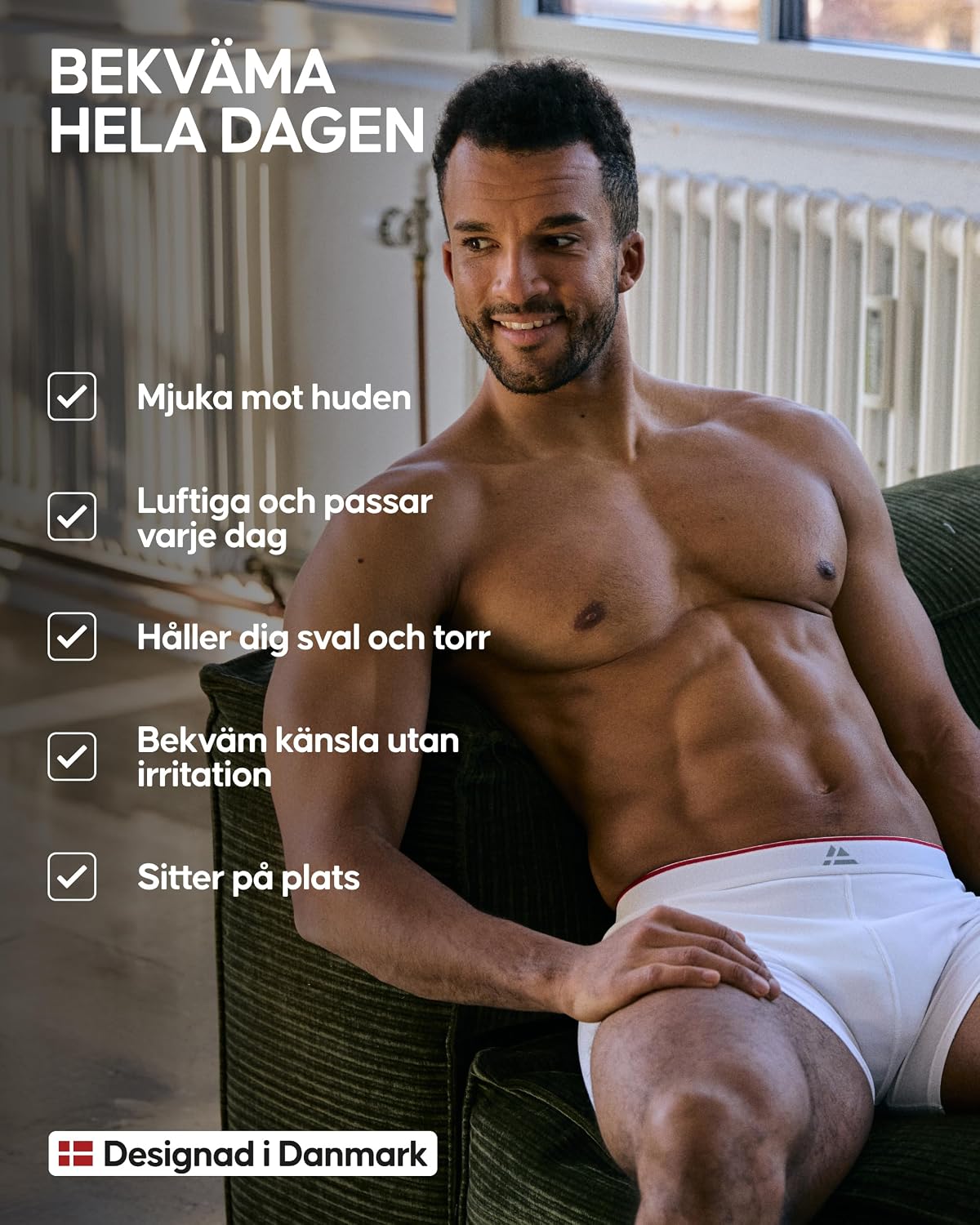 Detalle 2 de DANISH ENDURANCE bambukalsonger för herr – mjuka, fukttransporterande, med eller utan gylf