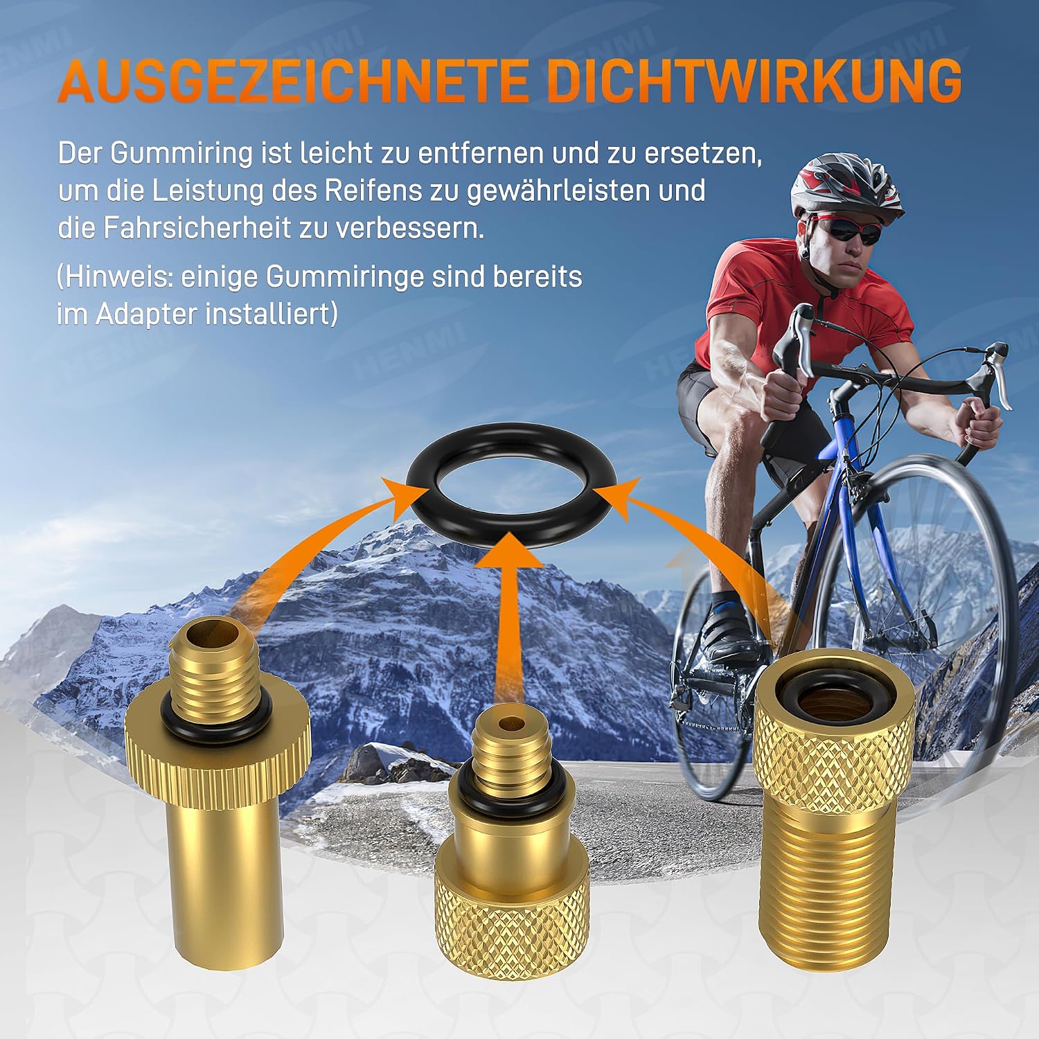 Thumbnail 6 de HENMI Fahrradventil Adapter Set – Allround-Ventiladapter-Kit mit Sortierbox