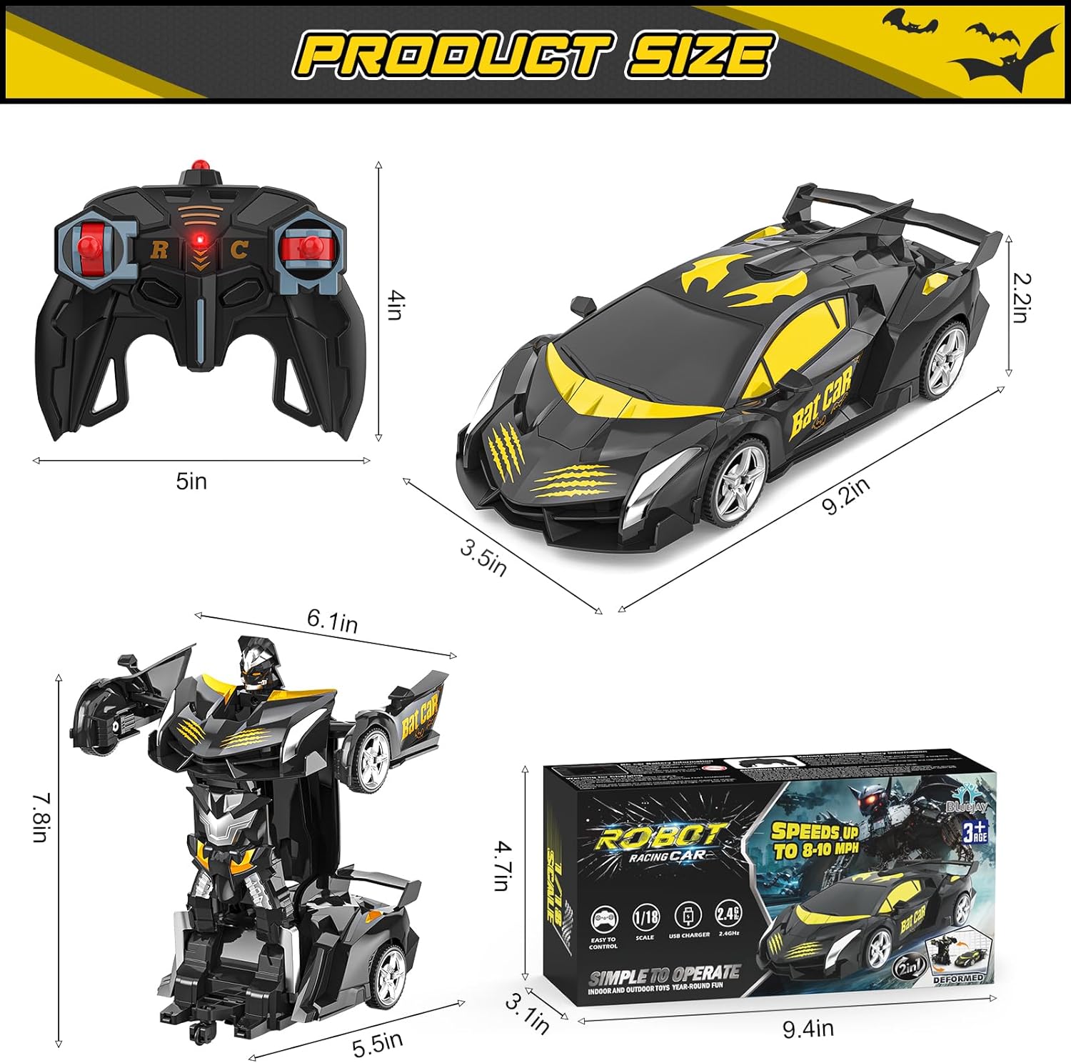 Thumbnail 5 de BLUEJAY Transform RC Car 1:18 360°