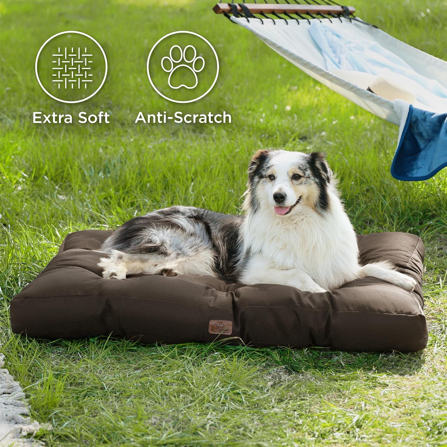 Detalle de BEDSURE Hundekissen XXL (111x89 cm) waschbar – gepolsterte Hundematratze mit 10 cm Höhe, braun