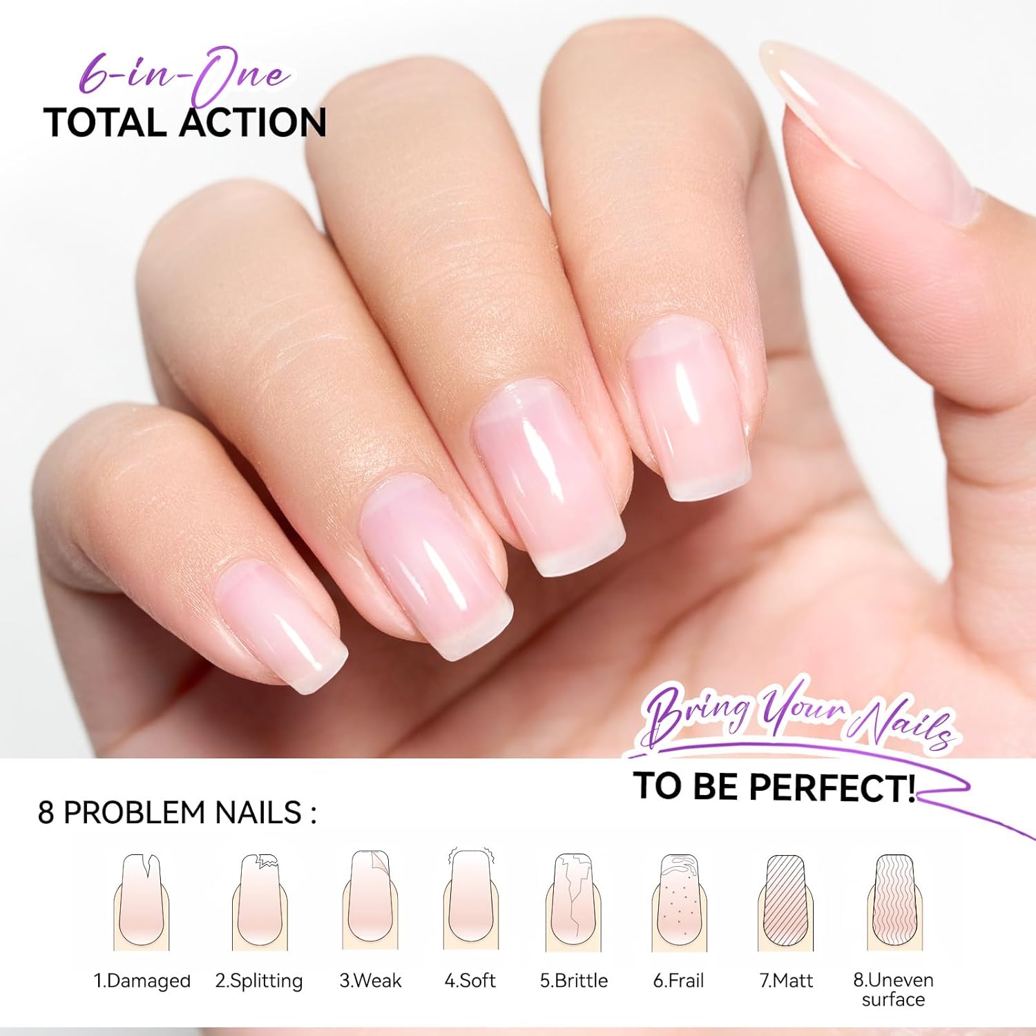 Detalle de Gelike ec Nagelhärter 15 ml für brüchige Nägel