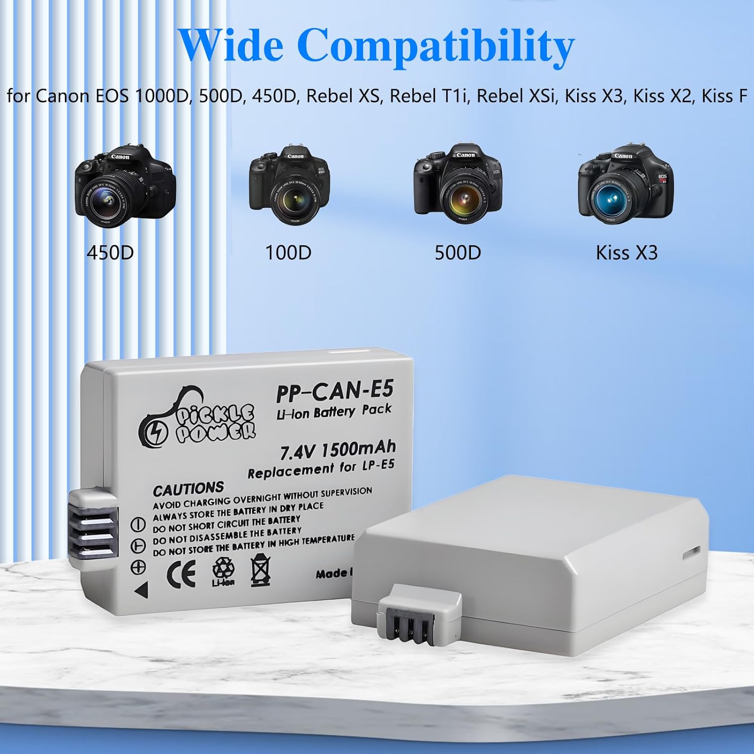 Thumbnail 3 de Pickle Power LP-E5 Battery and Charger Pack for Canon EOS Cameras (2 Batteries)