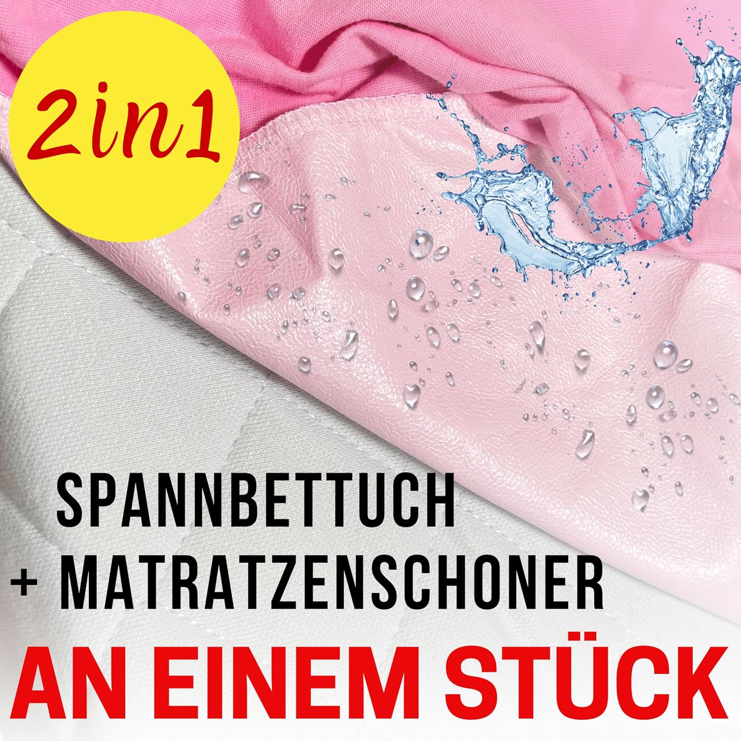 Thumbnail 2 de Bisoo Spannbettlaken 50x95 / 50x100 (wasserdicht & atmungsaktiv) – Jersey Bettlaken für Babybett, Rosa
